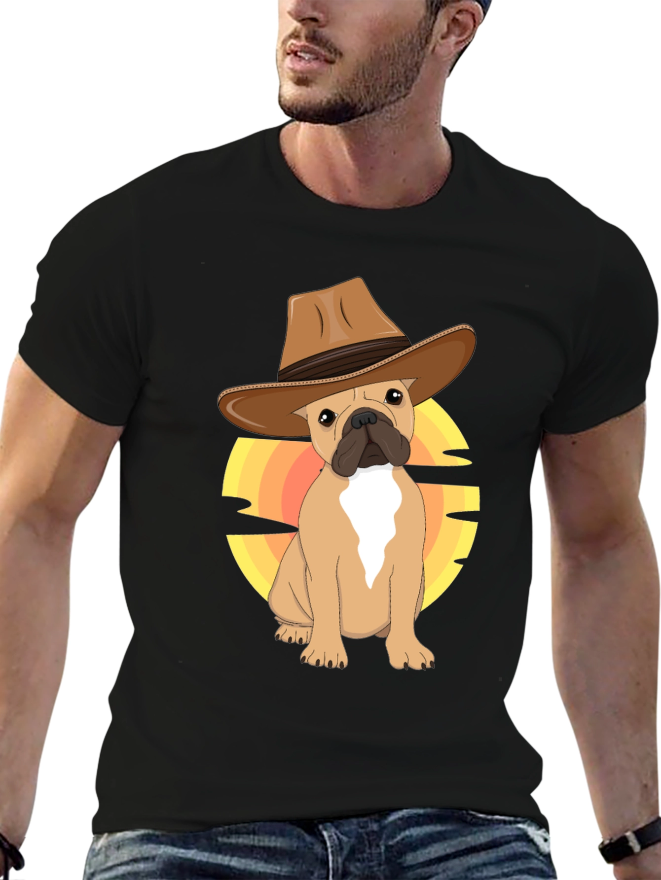 Cowboy Dog T-Shirt: Western Bulldog Tee