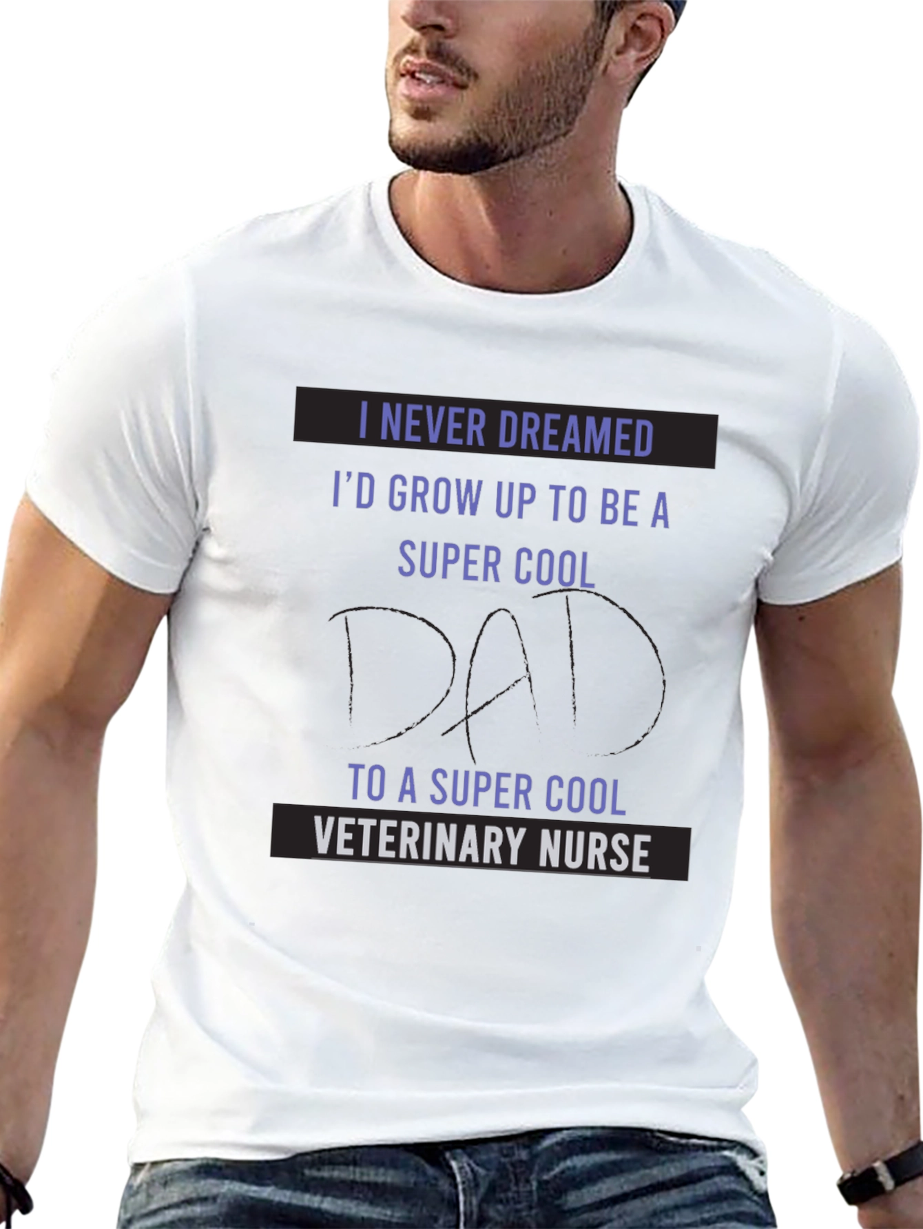 Super Cool Veterinary Nurse Dad T-Shirt