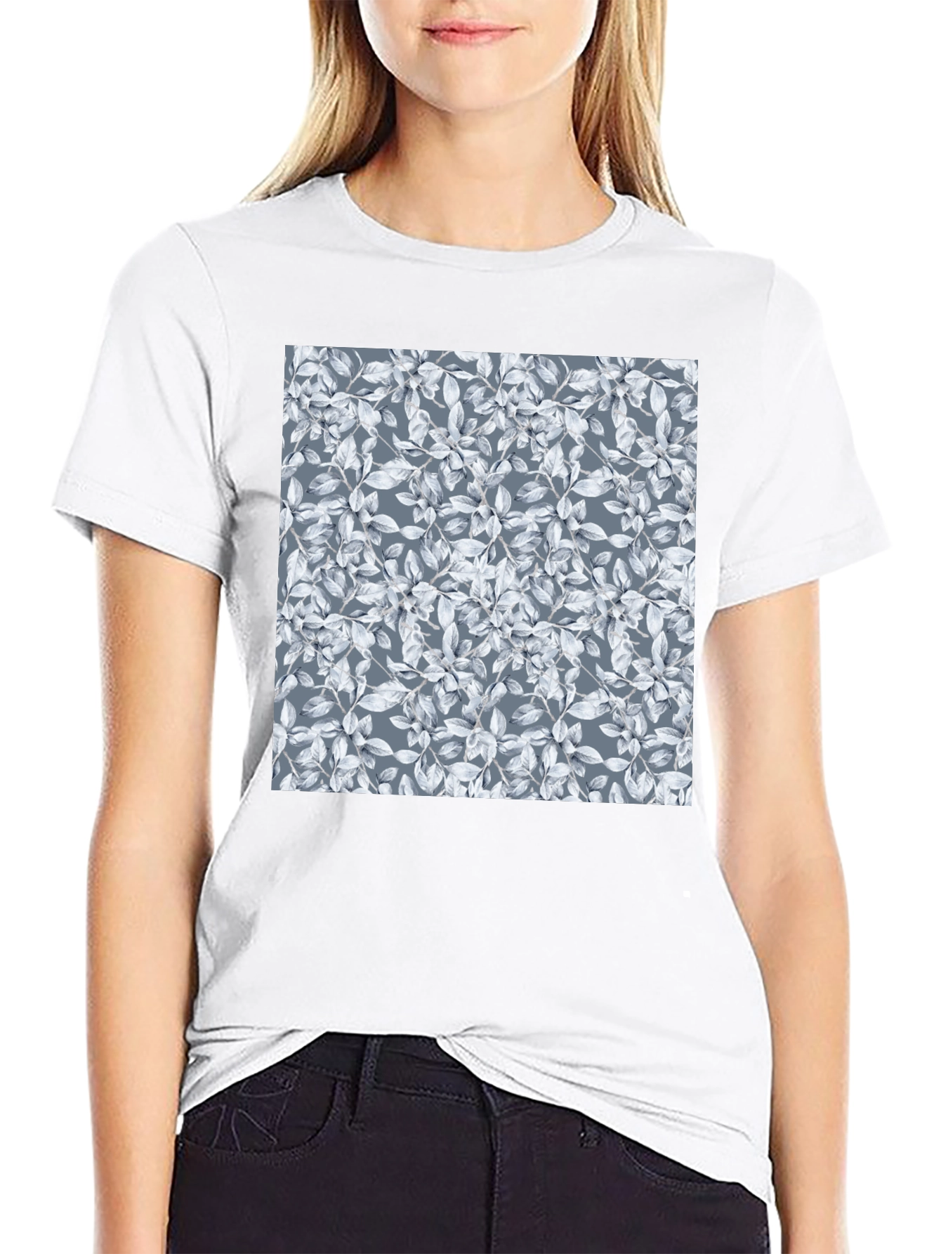 Leaf Pattern T-Shirt - Stylish Casual Wear