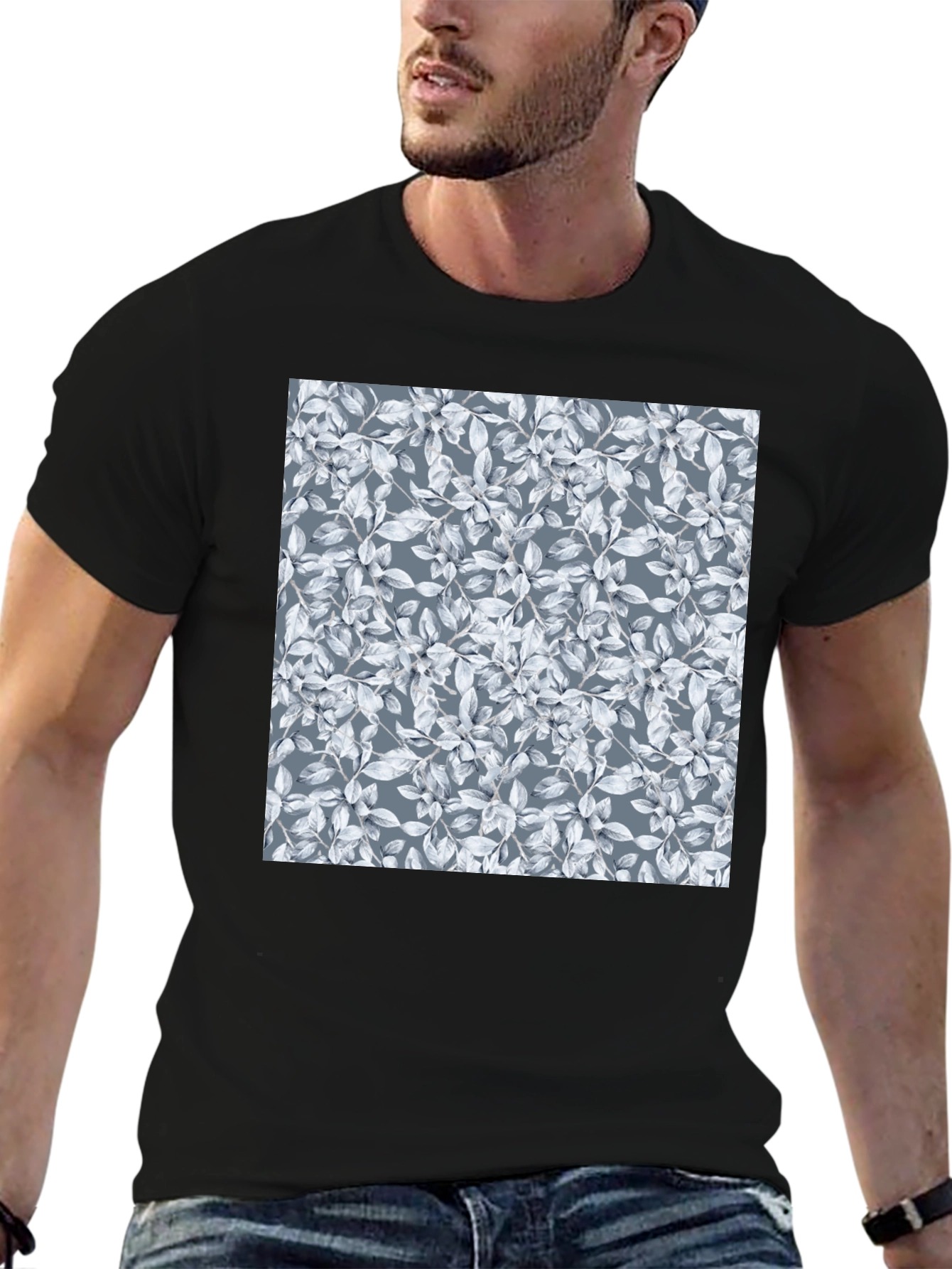 Leaf Pattern T-Shirt - Stylish Casual Wear