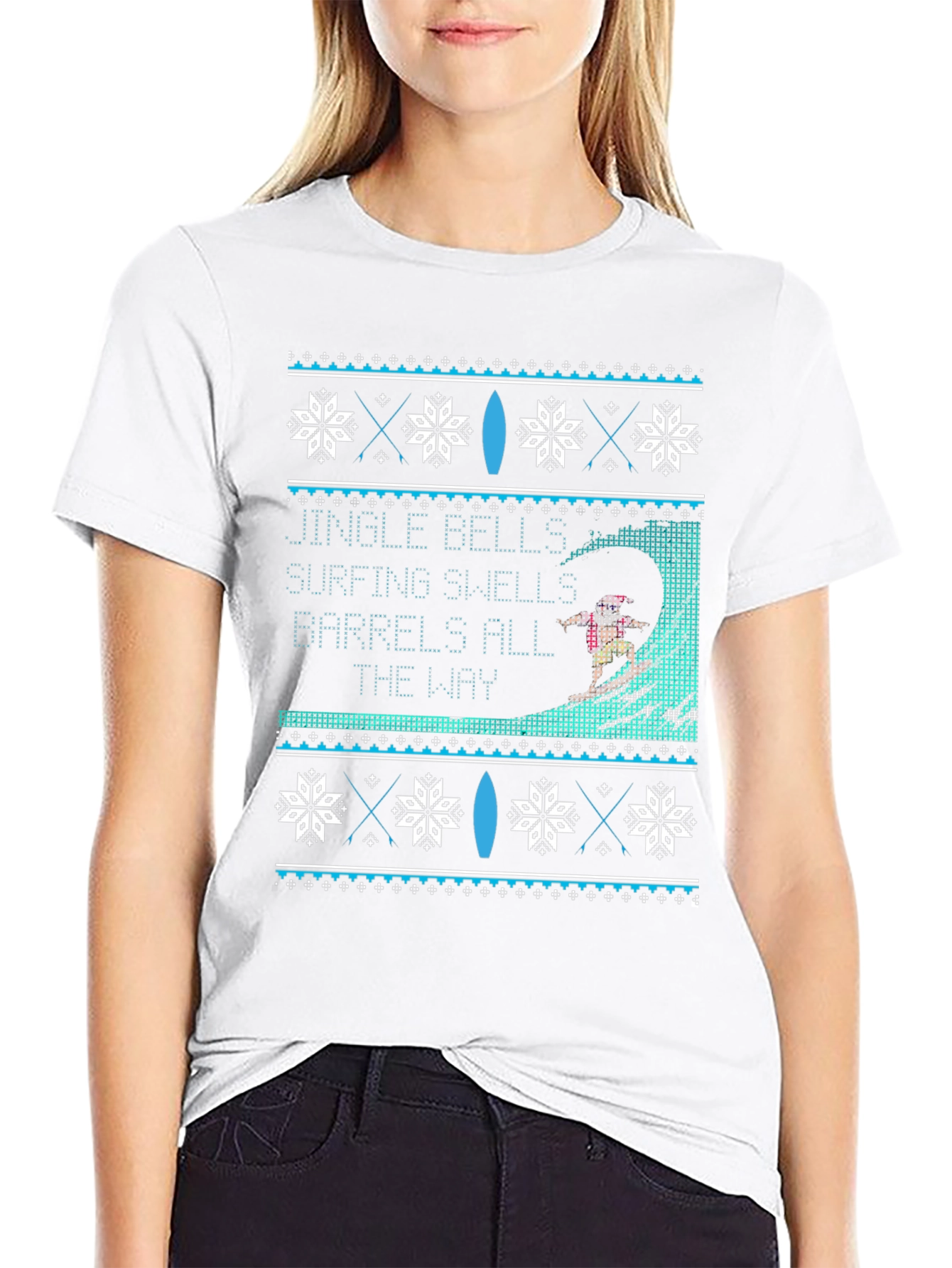 Surfing Christmas Ugly T-Shirt