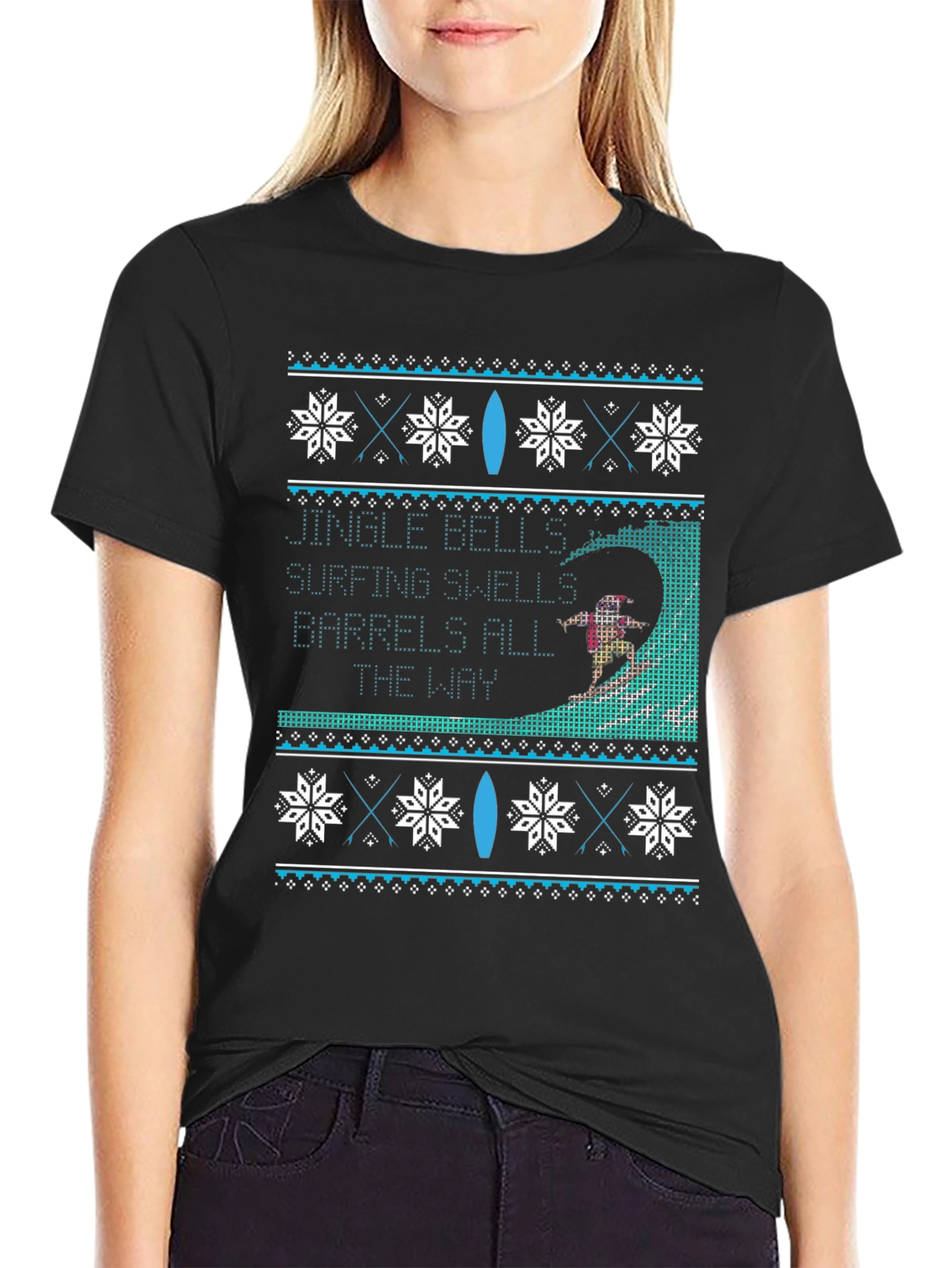 Surfing Christmas Ugly T-Shirt