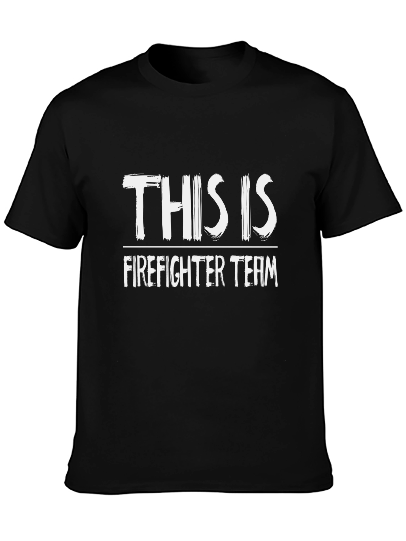 Firefighter Team T-Shirt - Black Crew Neck Tee