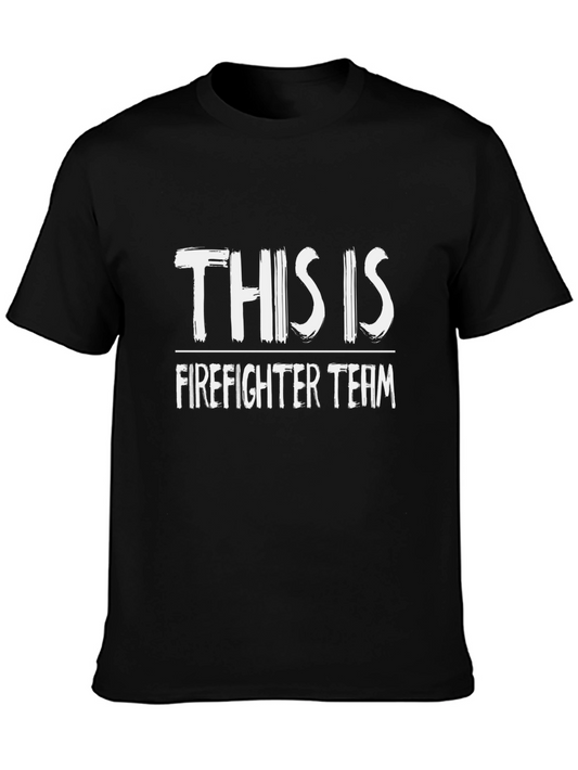 Firefighter Team T-Shirt - Black Crew Neck Tee