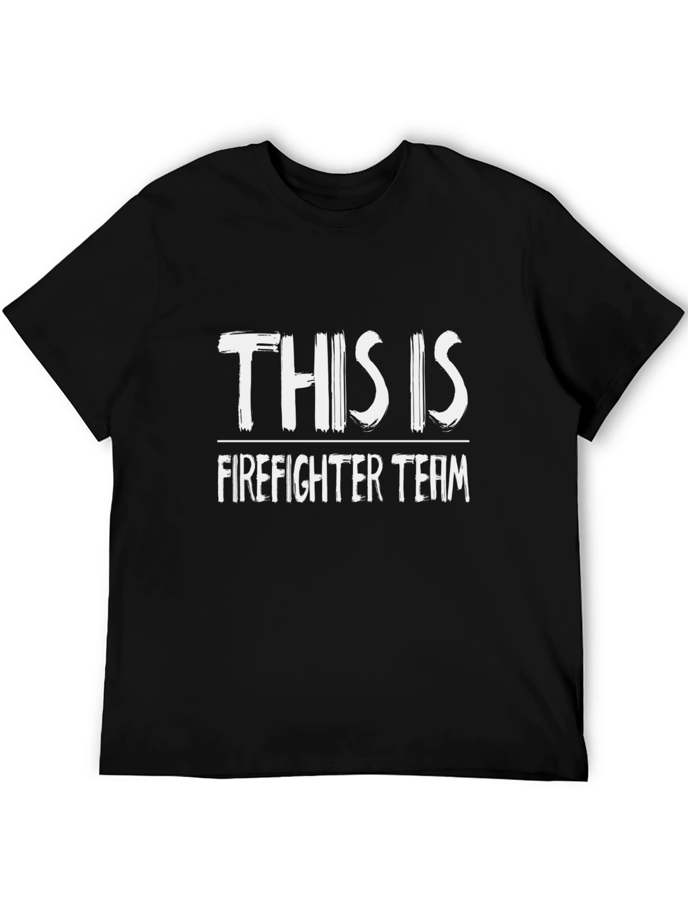 Firefighter Team T-Shirt - Black Crew Neck Tee