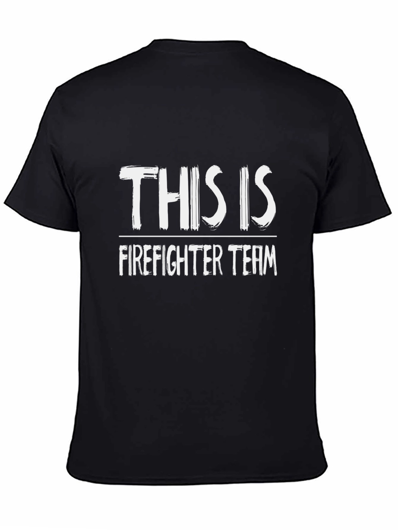 Firefighter Team T-Shirt - Black Crew Neck Tee