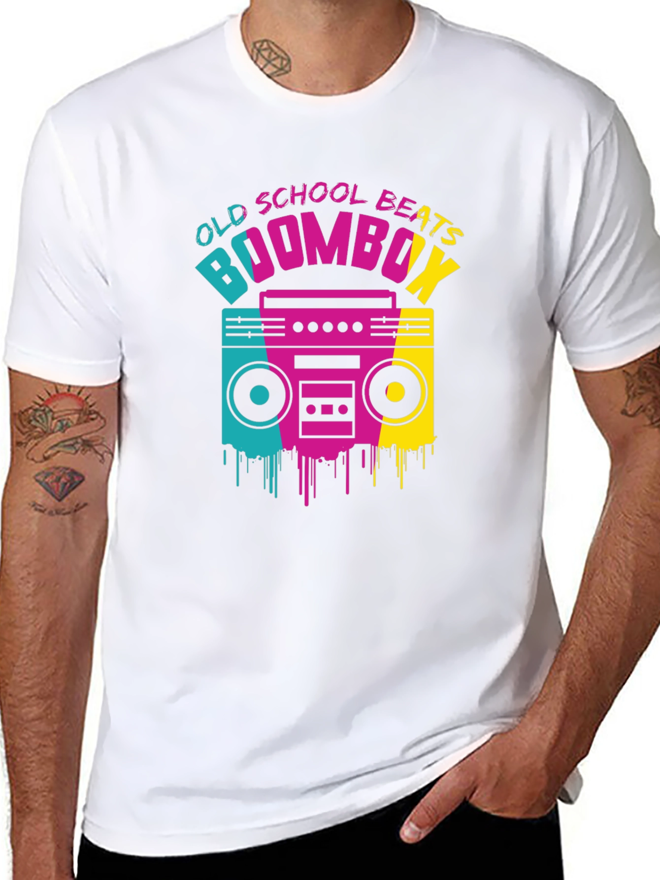 Old School Beats Boombox Graphic Tee