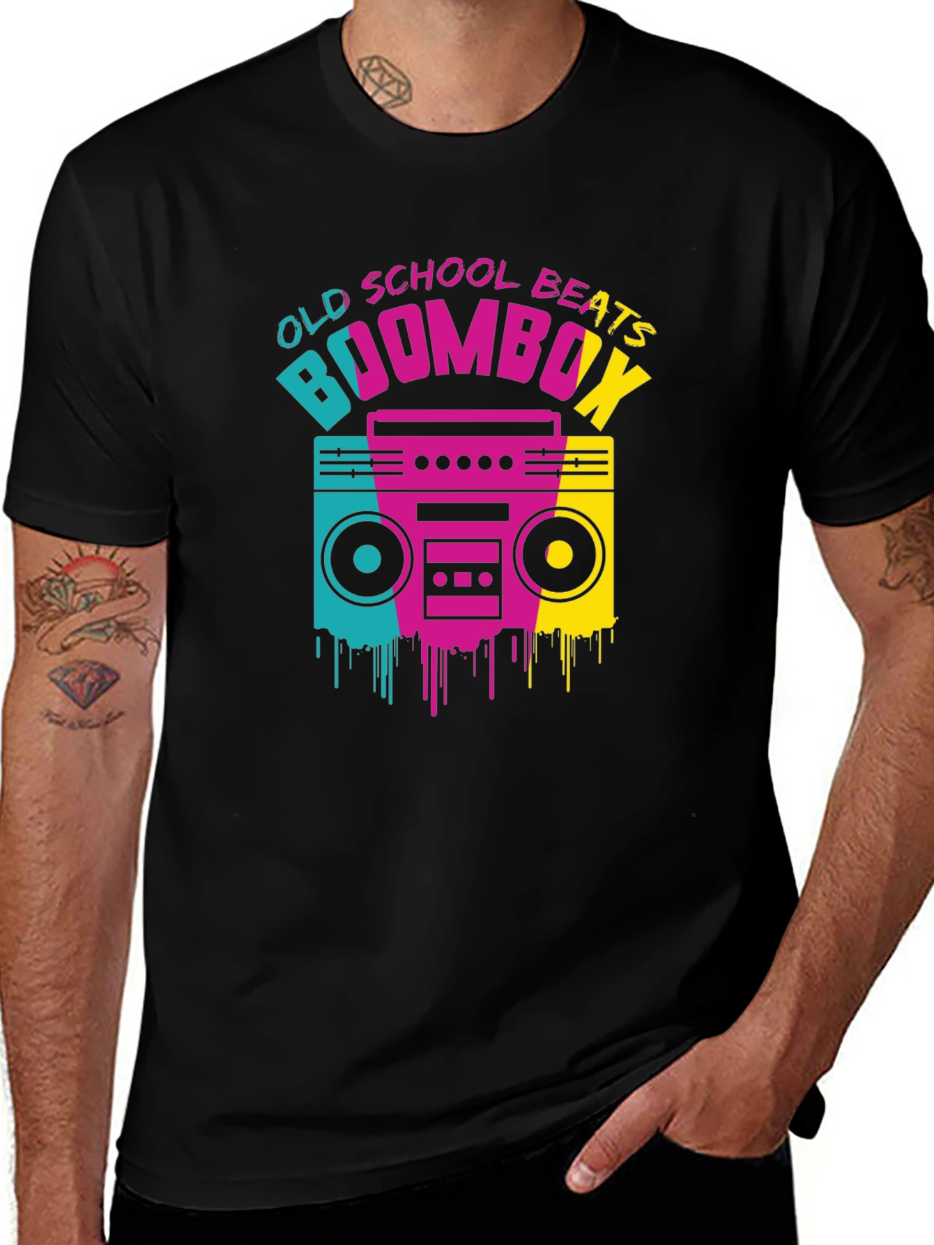 Old School Beats Boombox Graphic Tee