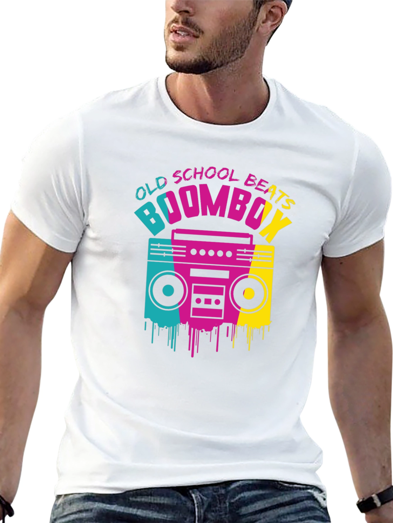 Old School Beats Boombox Graphic Tee