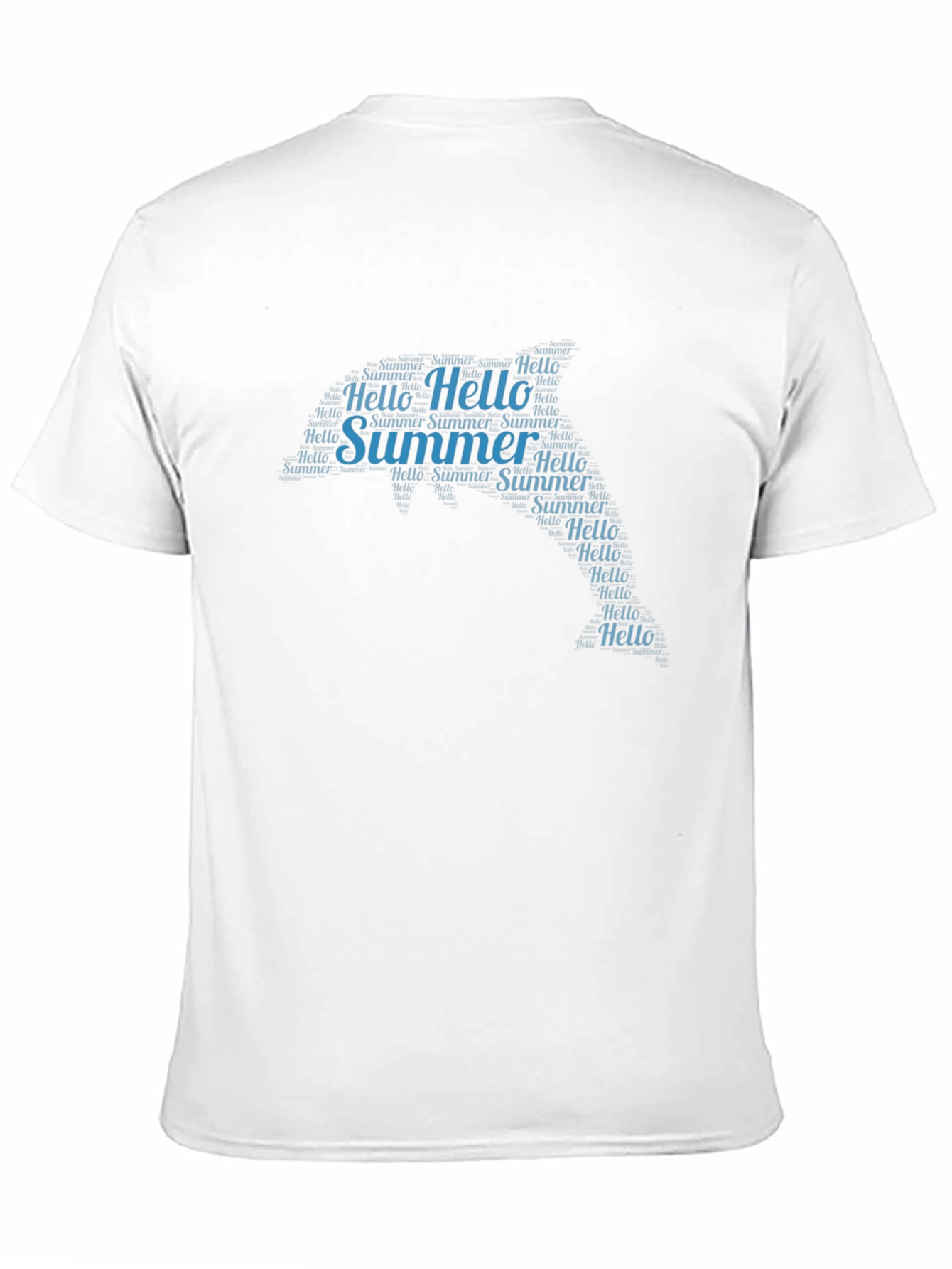 Summer Hello Word Art Black T-Shirt