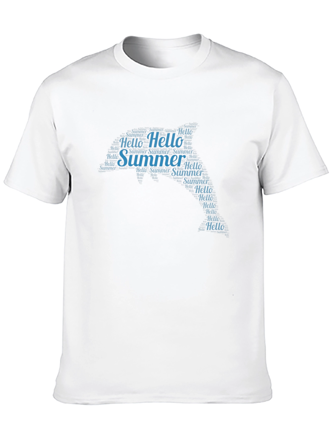 Summer Hello Word Art Black T-Shirt