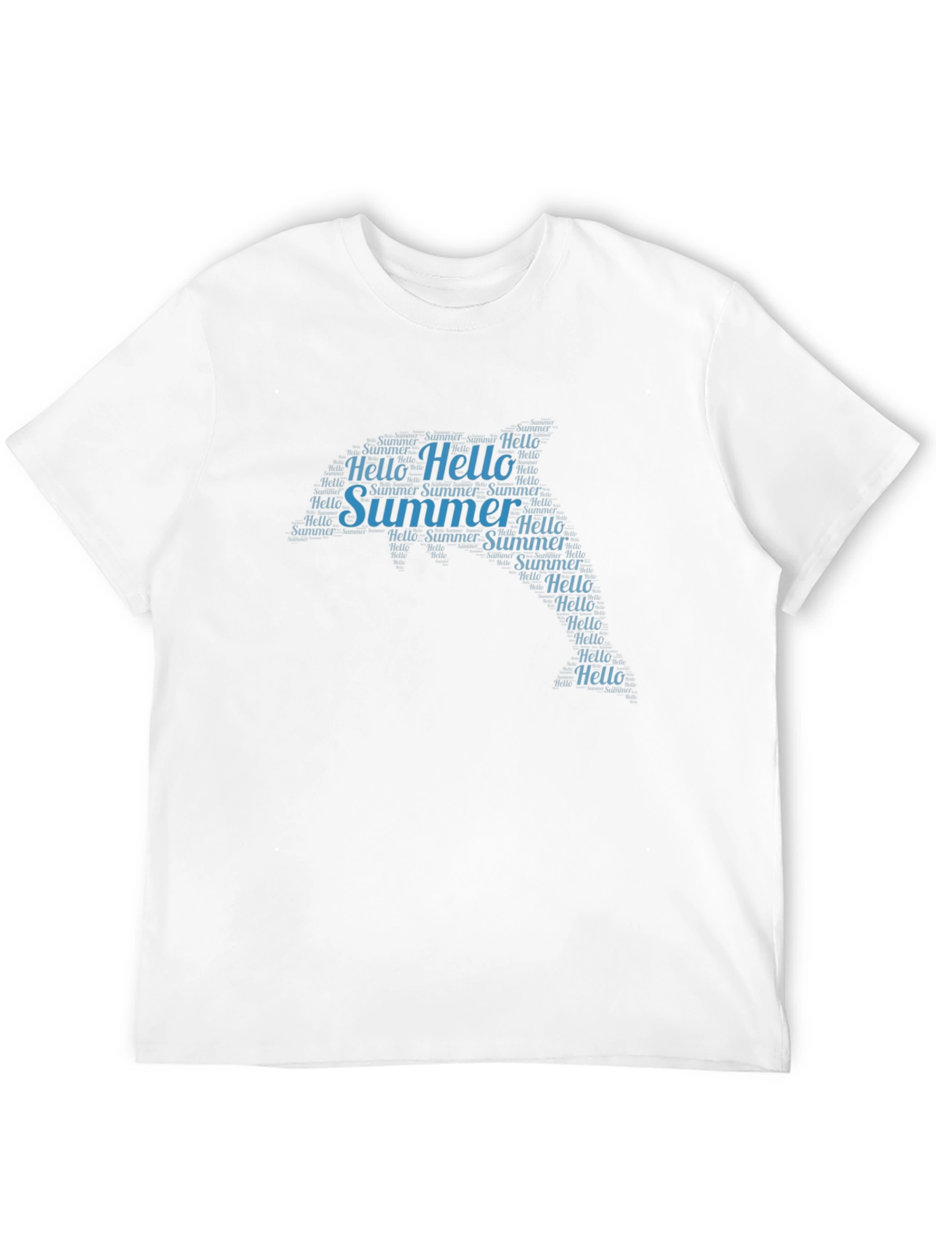 Summer Hello Word Art Black T-Shirt