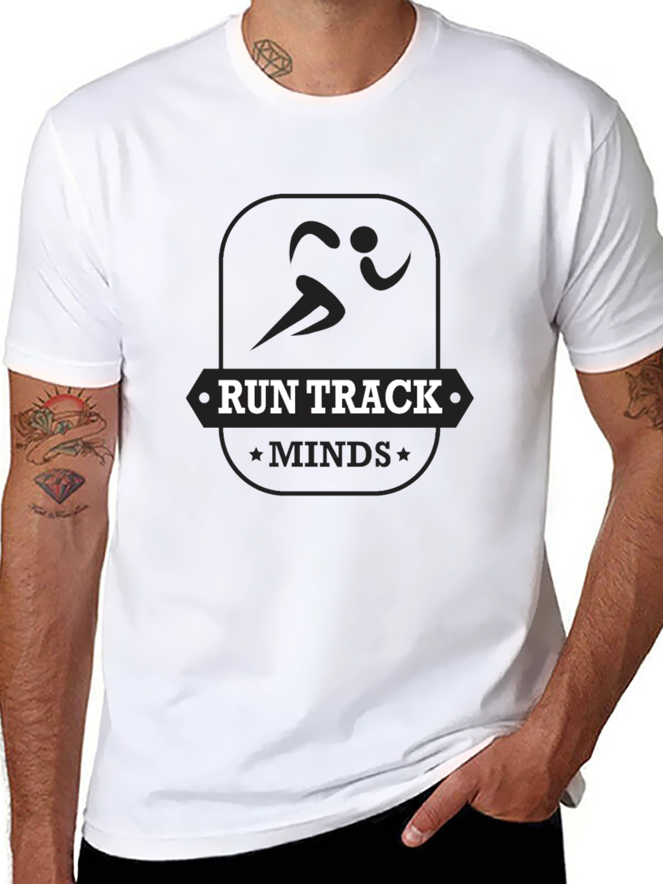 Run Track Minds Graphic T-Shirt - Black