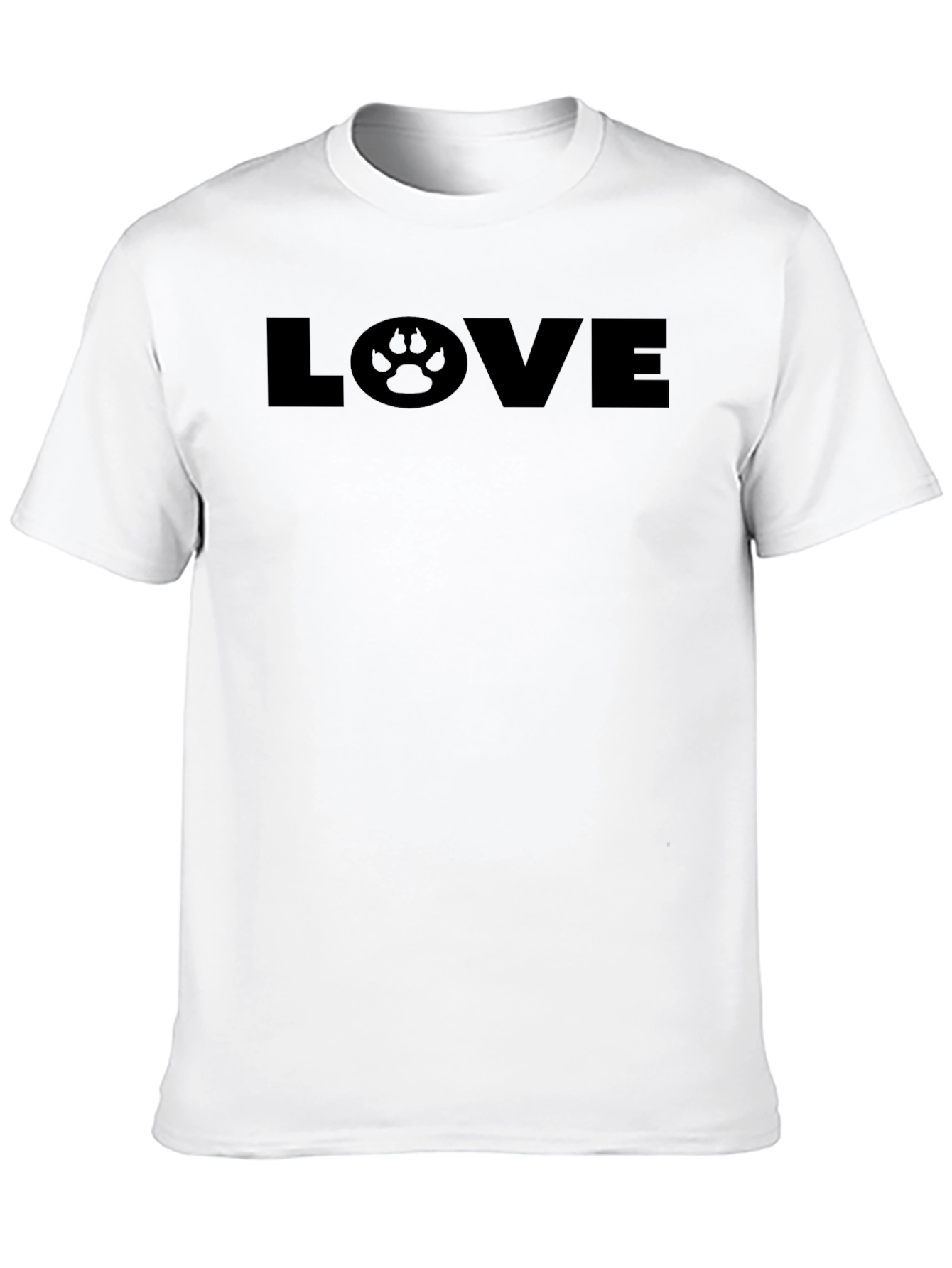 LOVE Paw Print Mens Black Graphic Tee