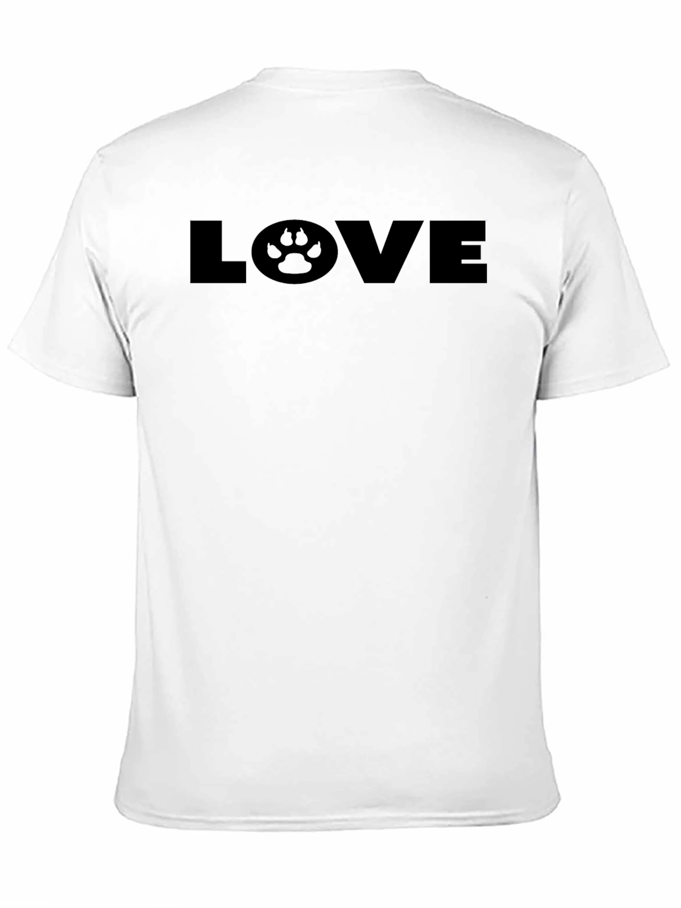 LOVE Paw Print Mens Black Graphic Tee