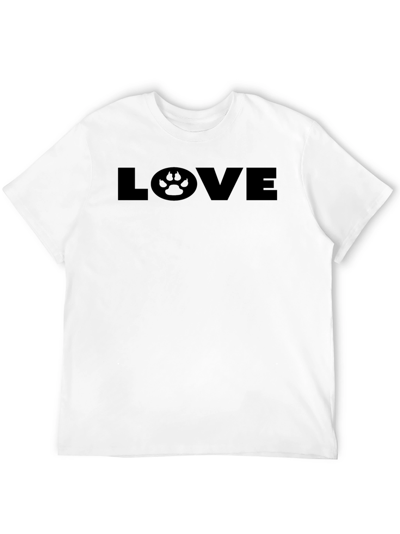 LOVE Paw Print Mens Black Graphic Tee