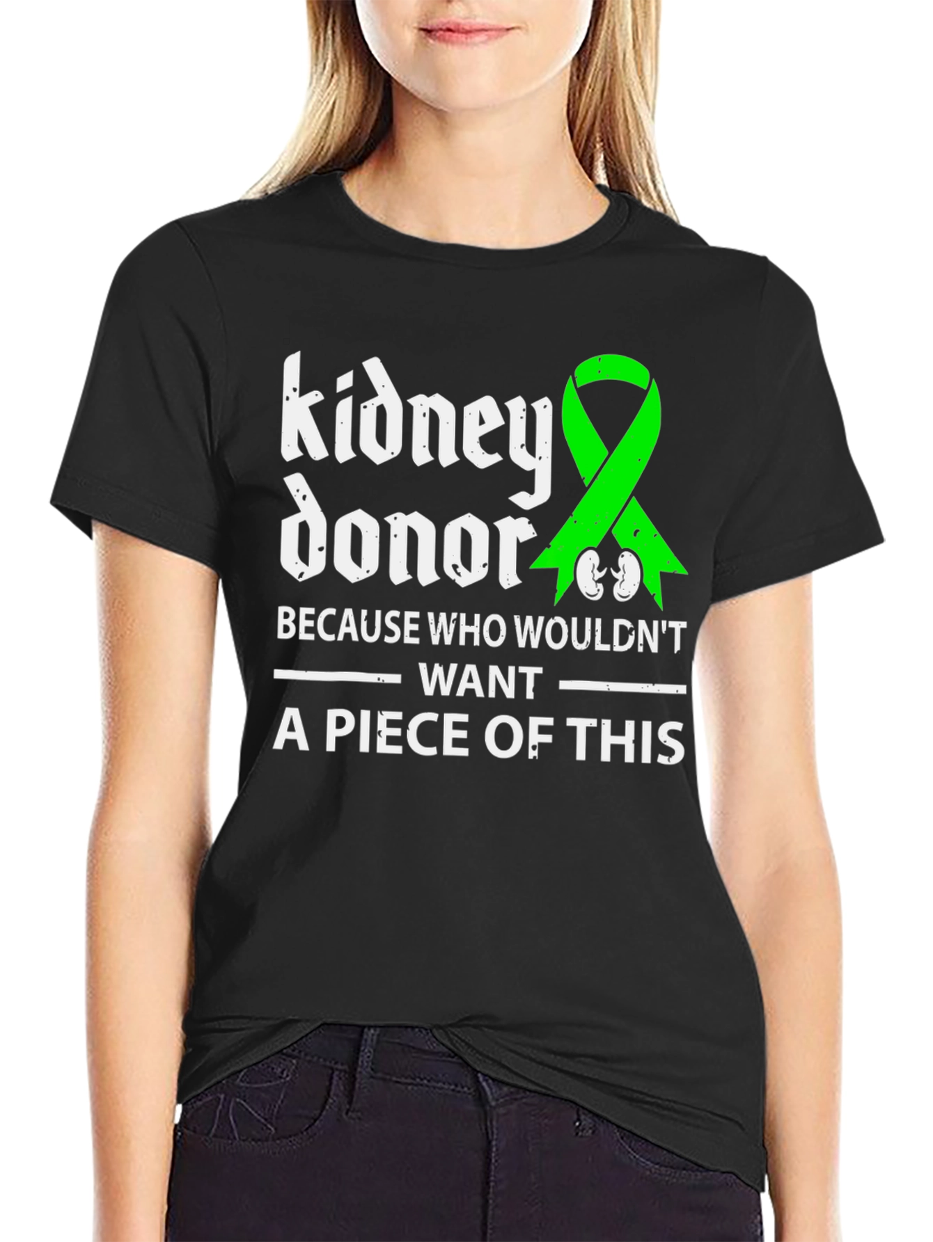 Kidney Donor Awareness T-Shirt - Green Ribbon