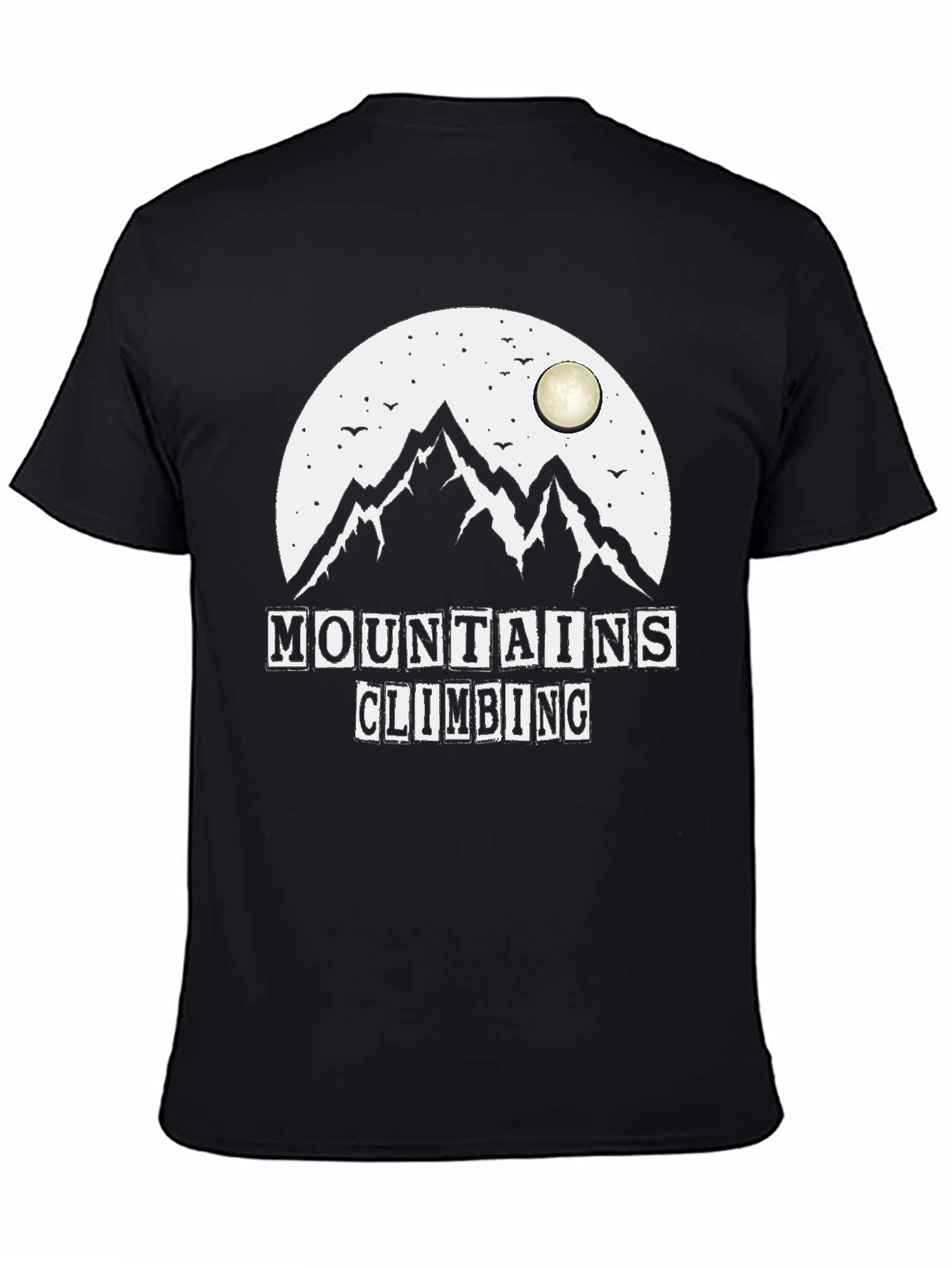 Mountains Climbing Black Graphic T-Shirt