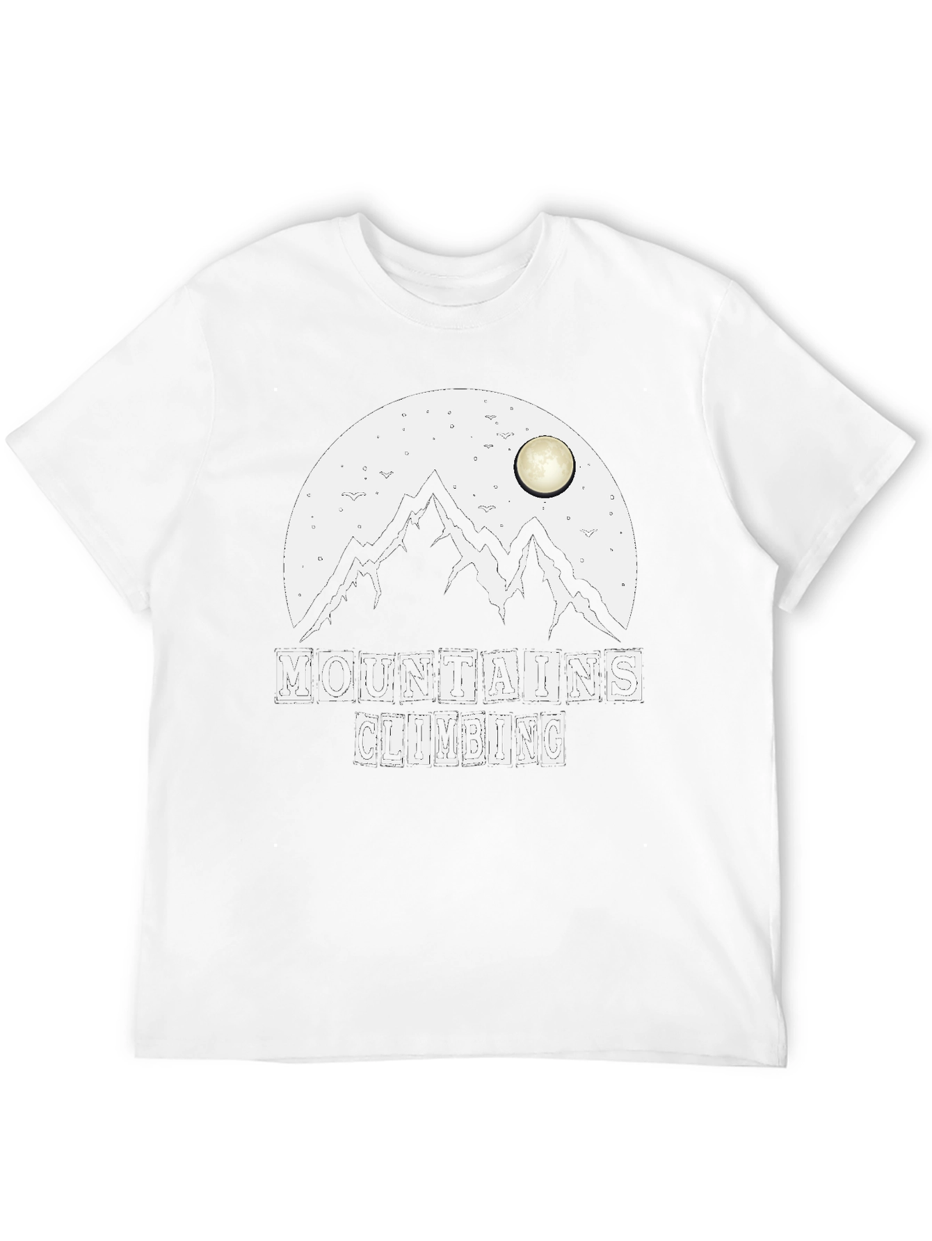 Mountains Climbing Black Graphic T-Shirt