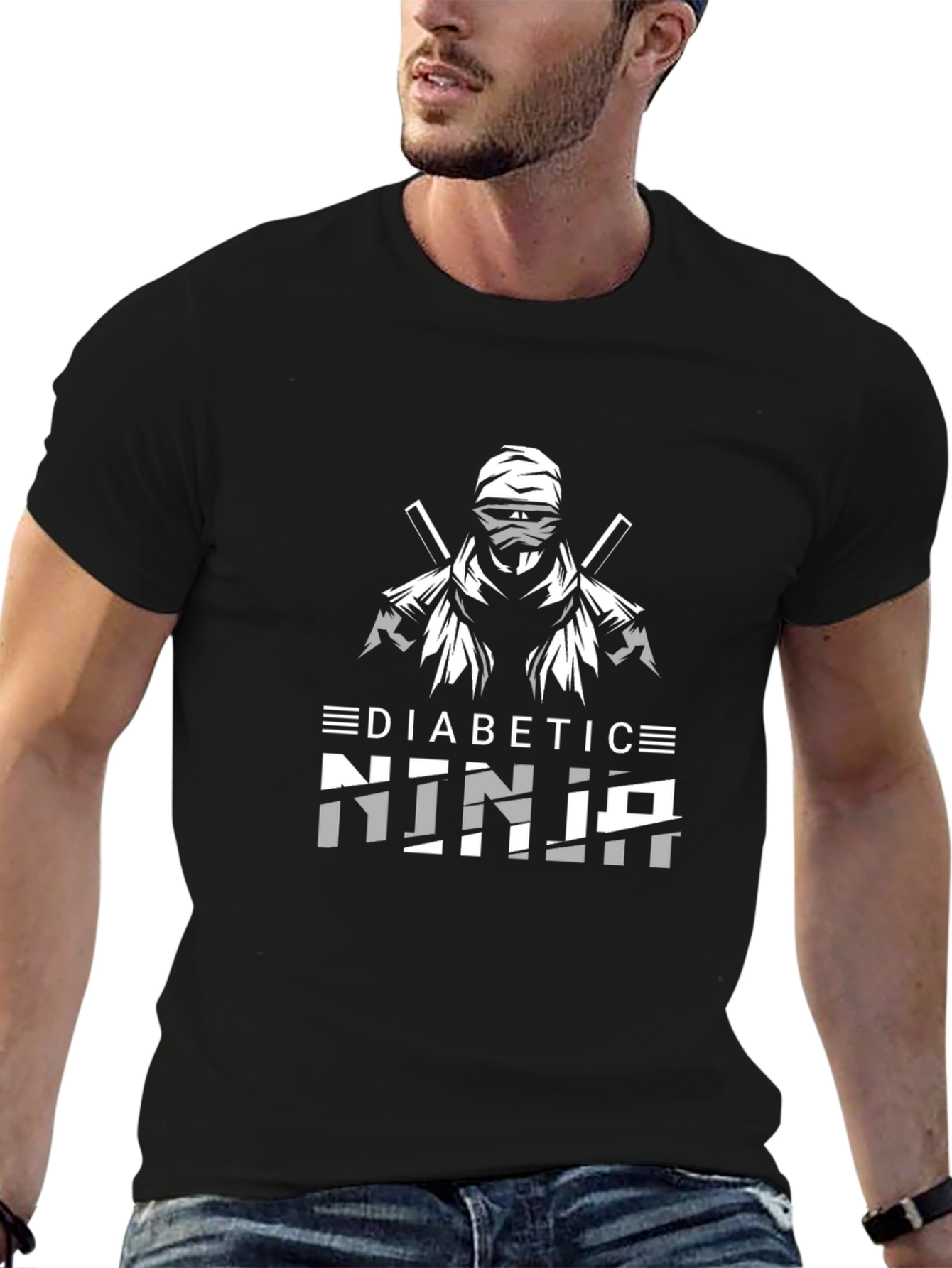 Diabetic Ninja Graphic Tee - Black T-Shirt
