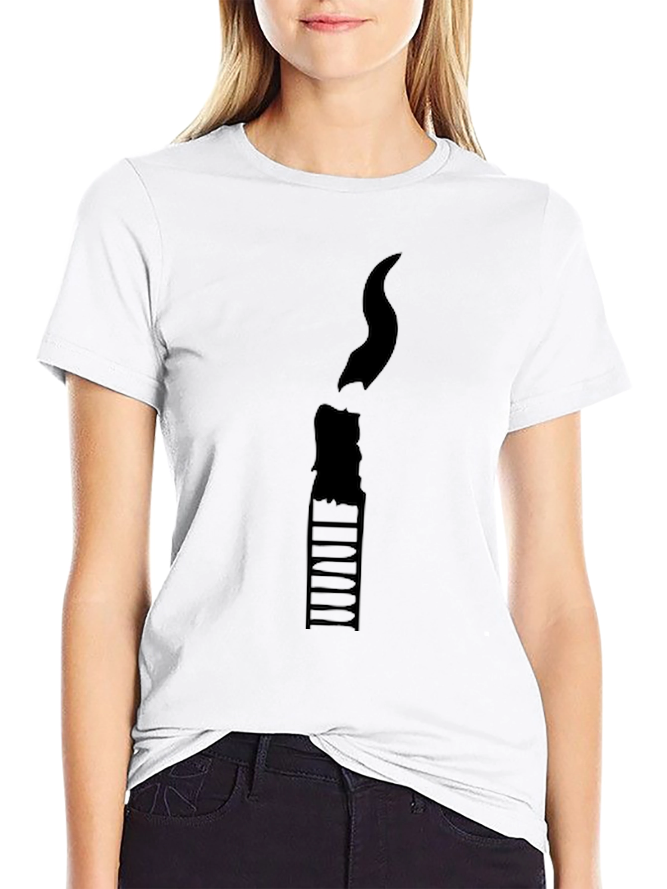 Candle Design Black T-Shirt