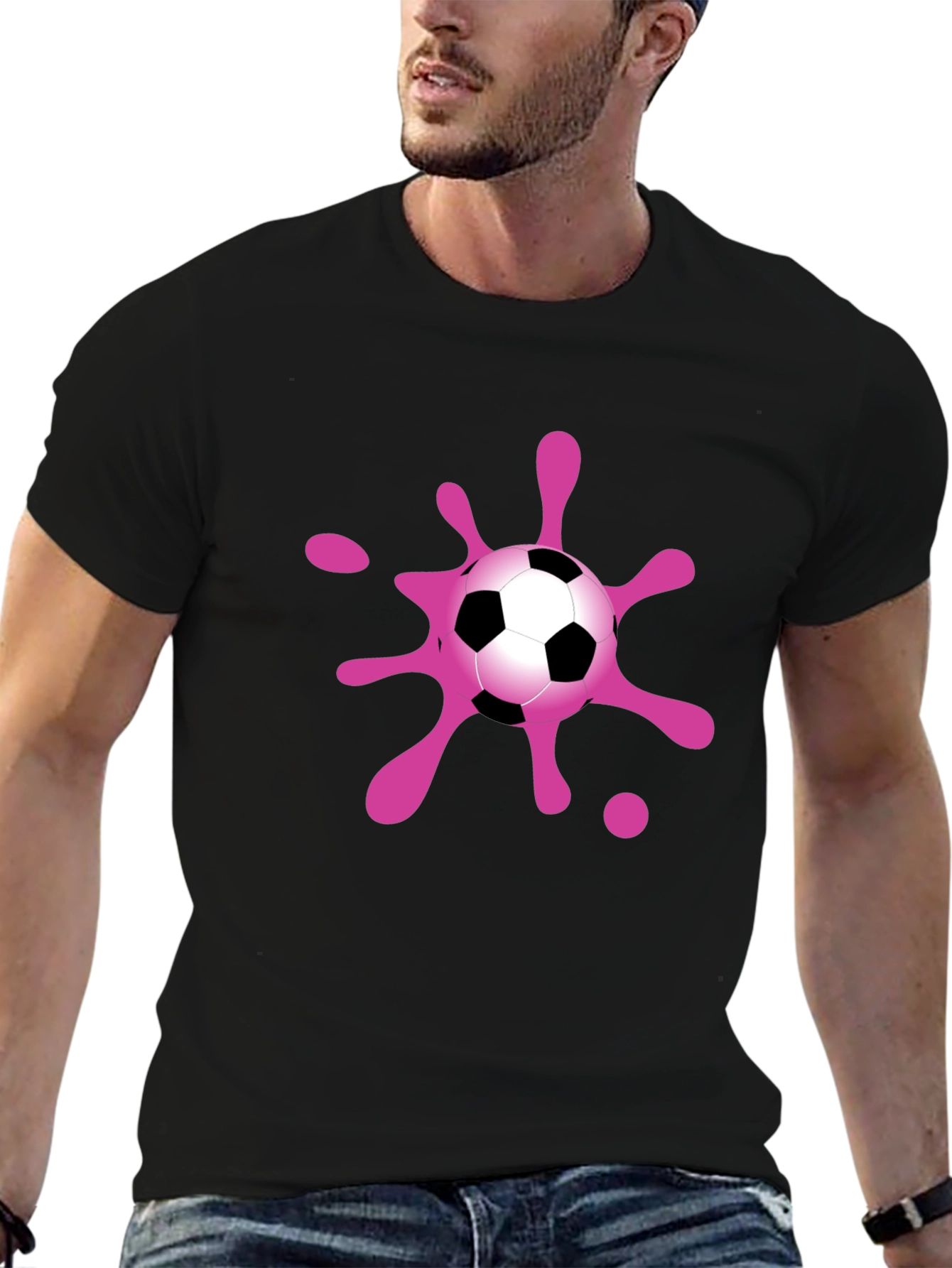 Soccer Splash T-Shirt - Black Cotton Blend