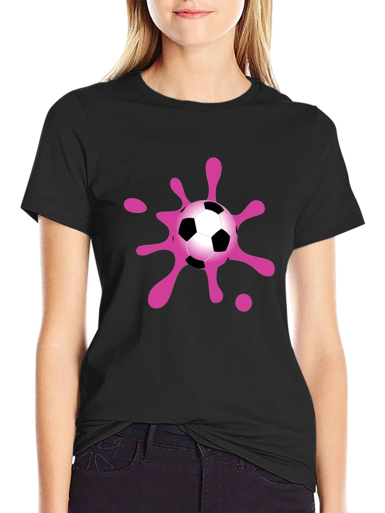Soccer Splash T-Shirt - Black Cotton Blend