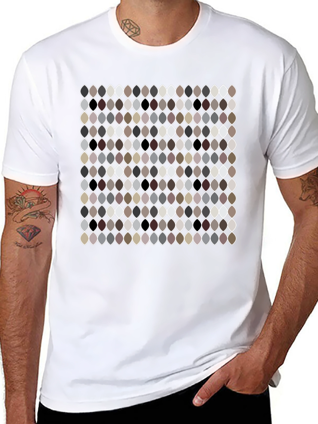 Patterned Black T-Shirt