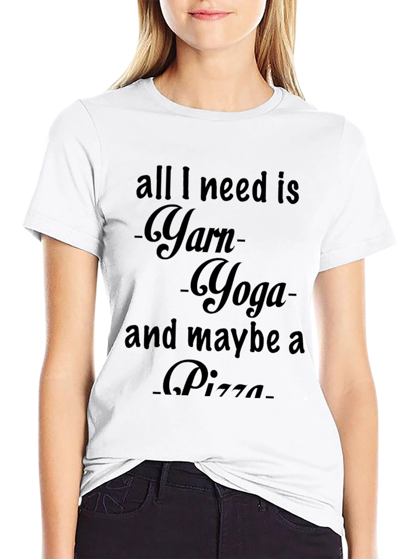 Yarn Yoga Pizza T-Shirt Knitters Tee