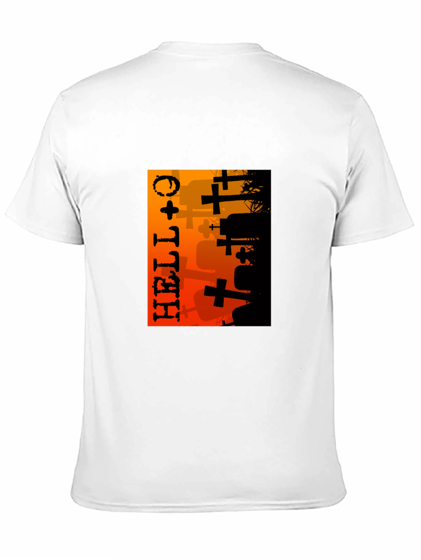 Halloween Graveyard Graphic T-Shirt - Black