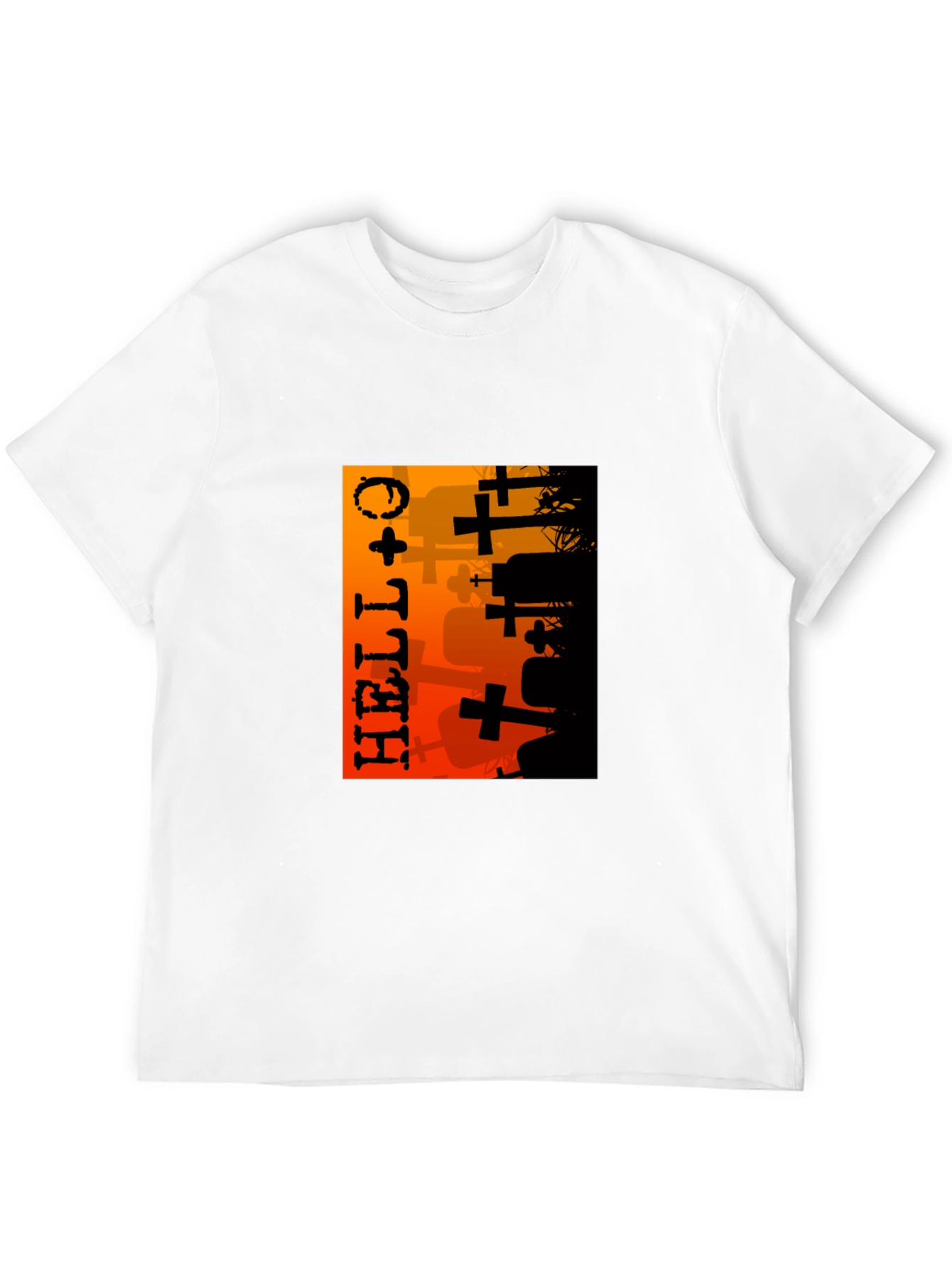 Halloween Graveyard Graphic T-Shirt - Black