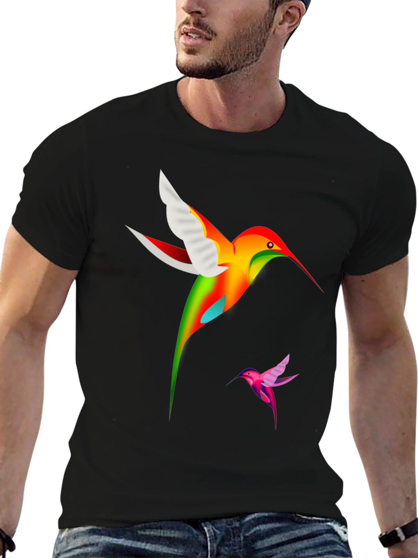 Hummingbird Graphic Black T-Shirt