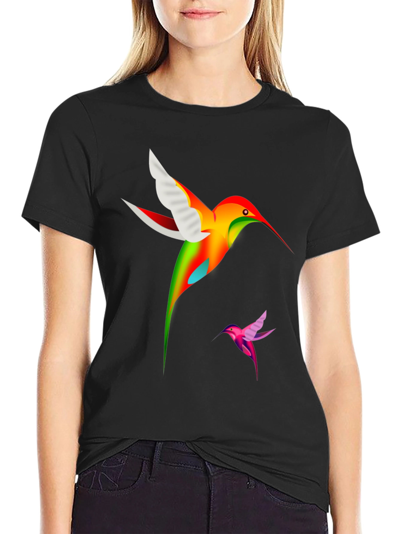 Hummingbird Graphic Black T-Shirt
