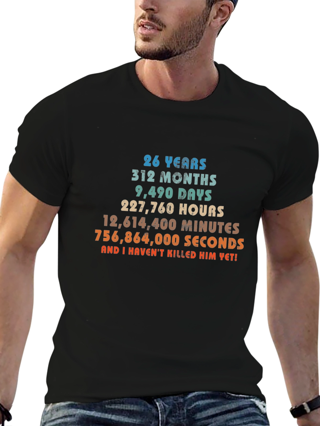 26 Years Anniversary Humor Black T-Shirt