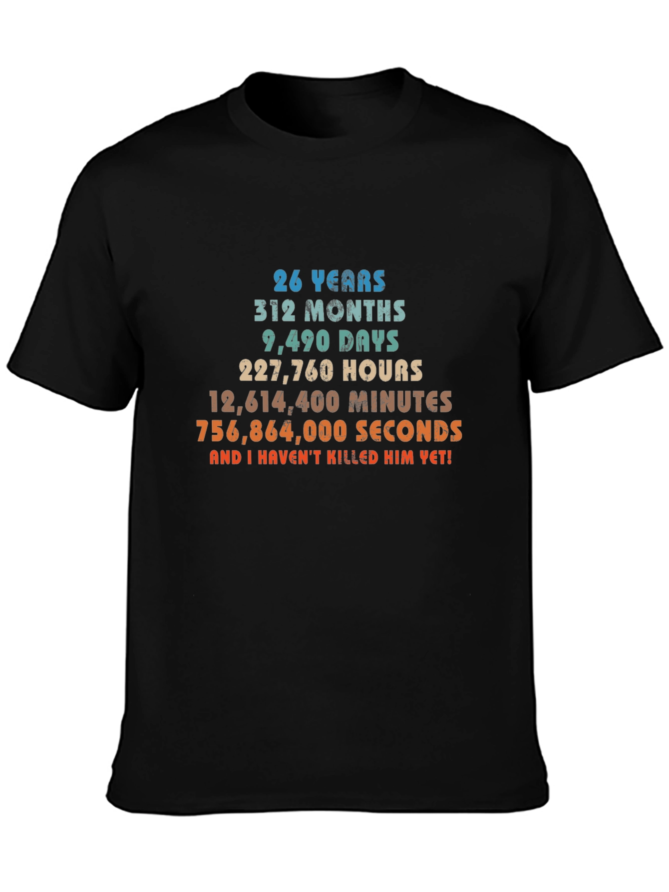 26 Years Anniversary Humor Black T-Shirt