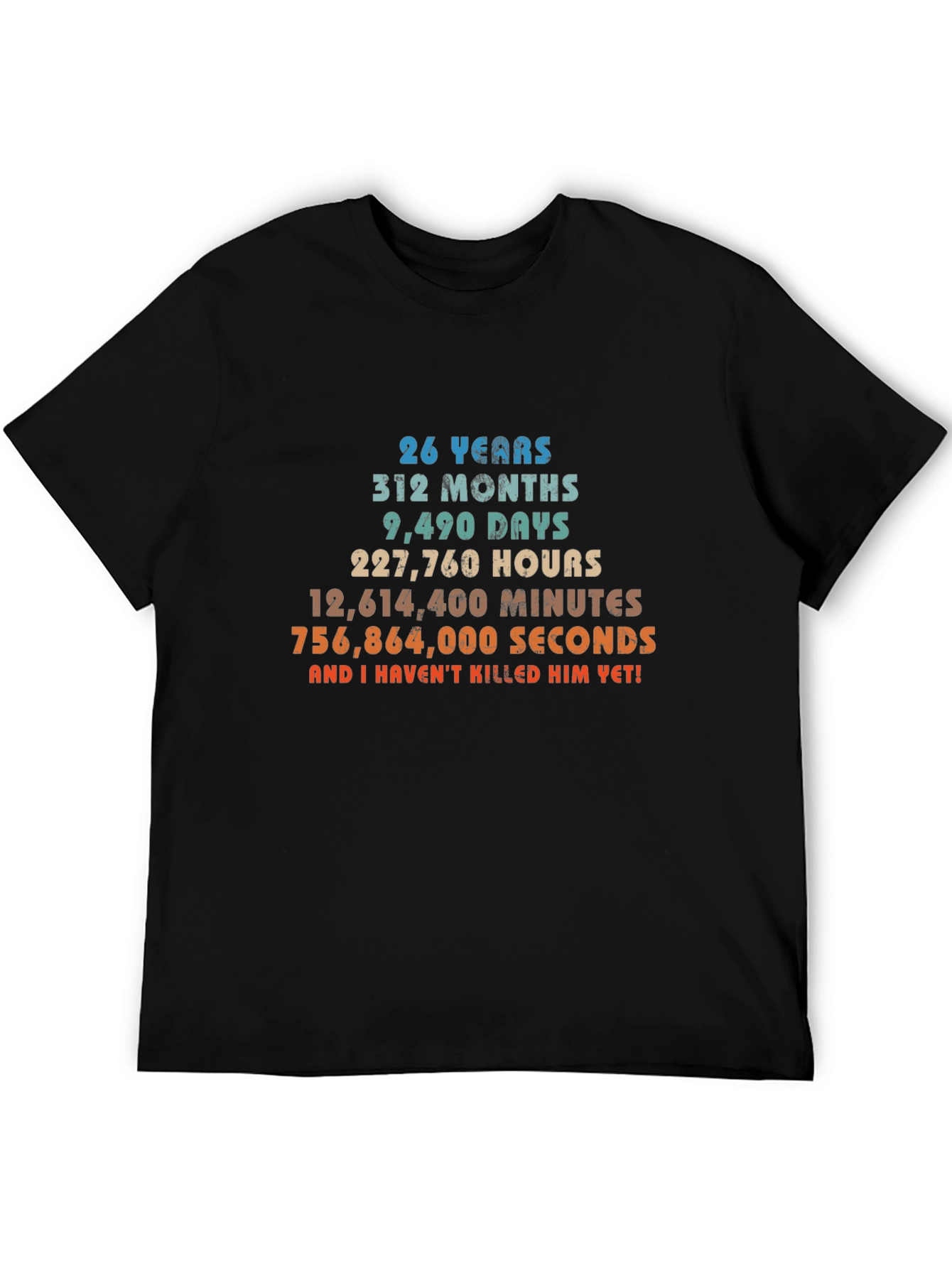 26 Years Anniversary Humor Black T-Shirt