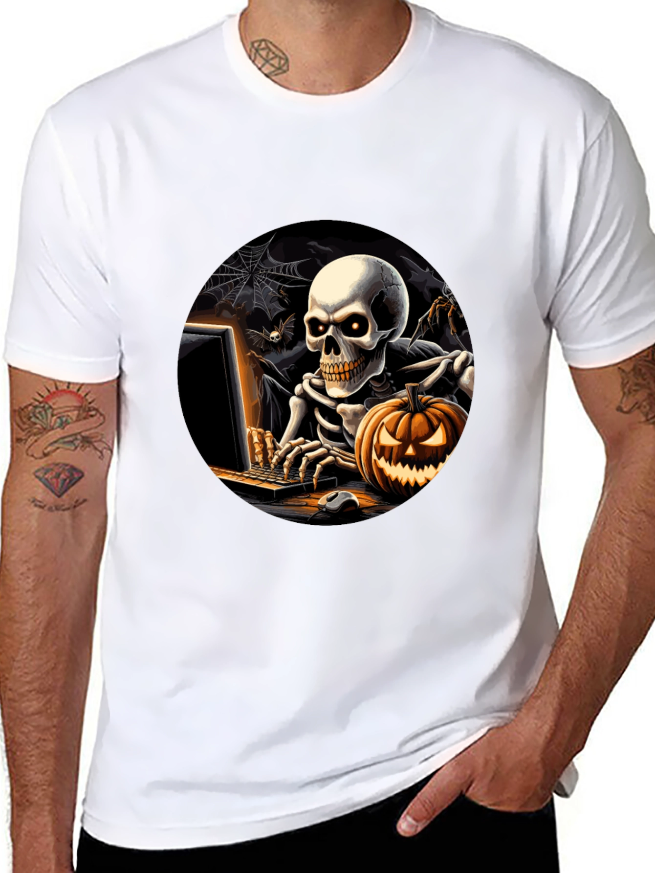 Skeleton Gamer T-Shirt: Halloween Fun