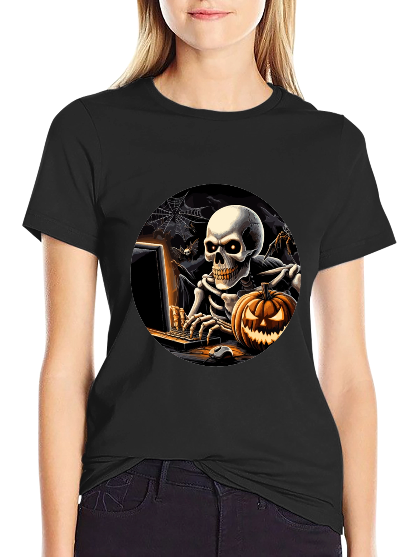 Skeleton Gamer T-Shirt: Halloween Fun