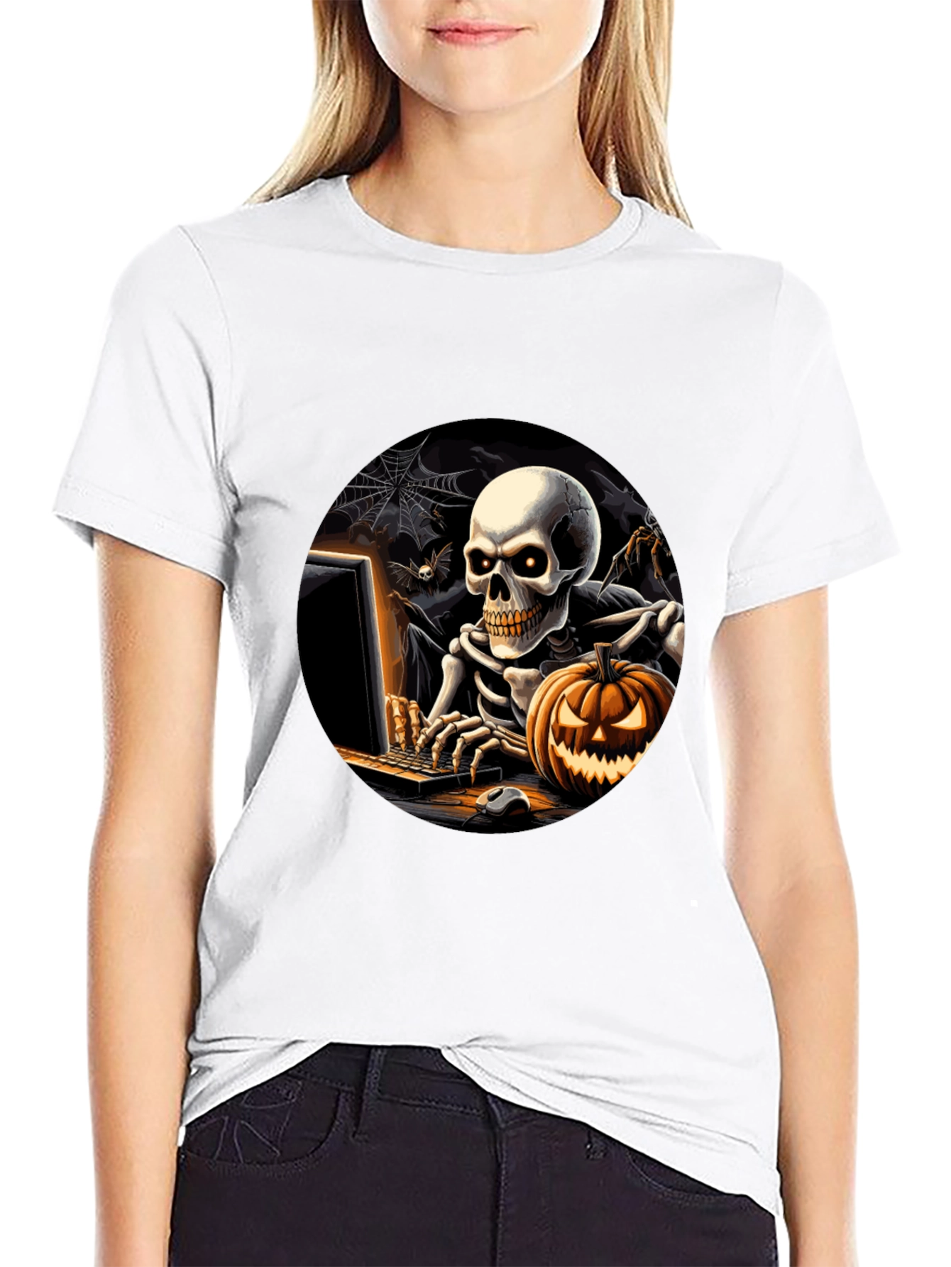 Skeleton Gamer T-Shirt: Halloween Fun