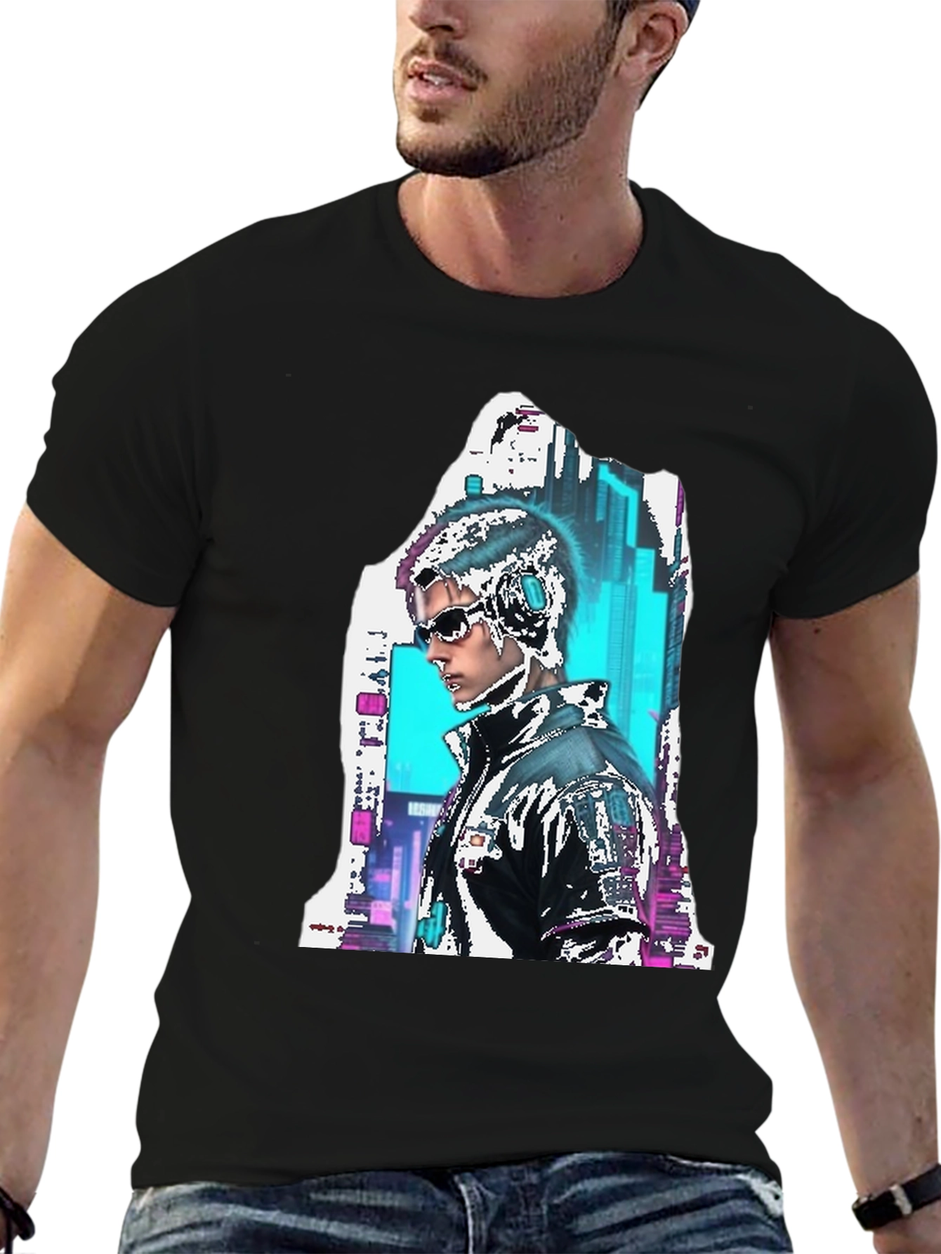 Cyberpunk Style Graphic T-Shirt