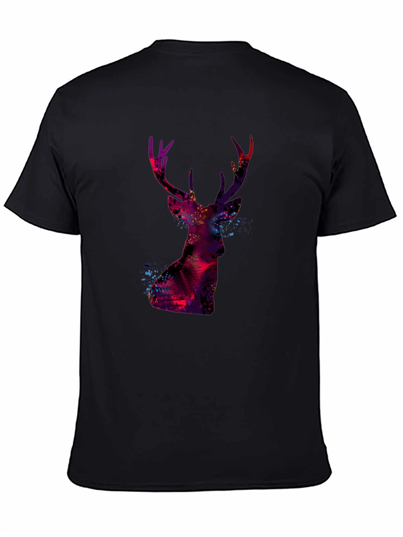 Deer Silhouette Graphic Tee - Black Casual Shirt