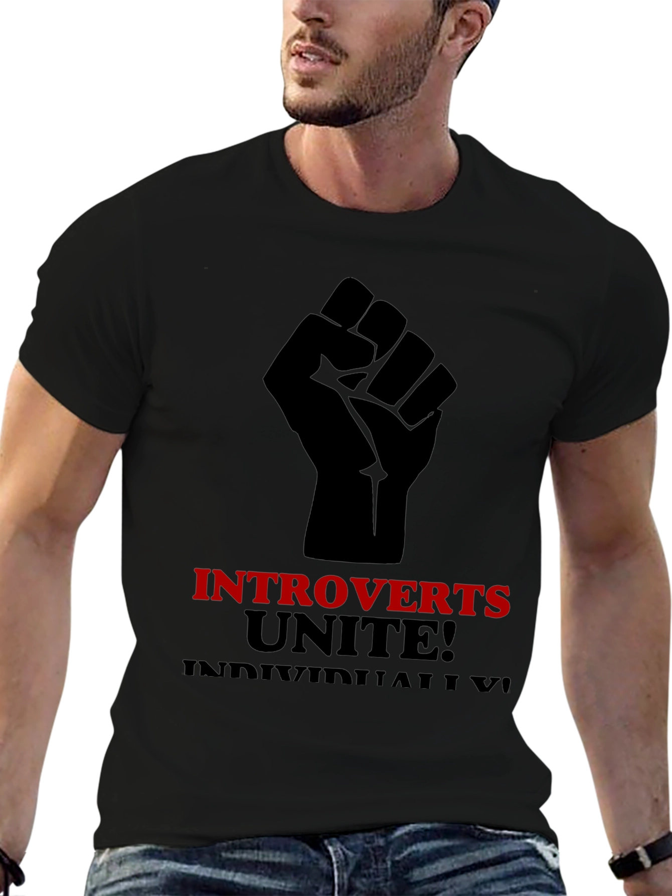 Introverts Unite T-Shirt - Black Graphic Tee