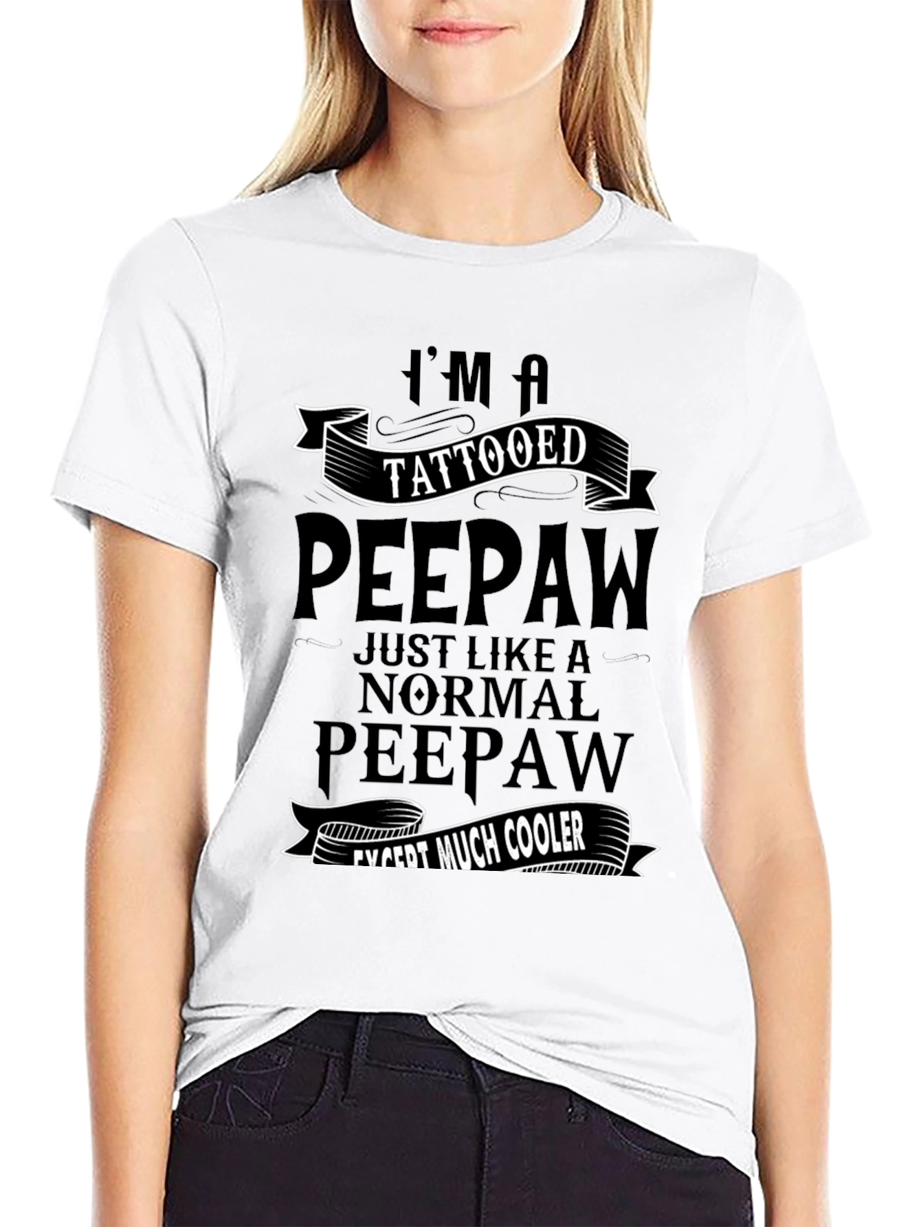 Tattooed Peepaw Graphic Tee - Cool Grandpa T-Shirt