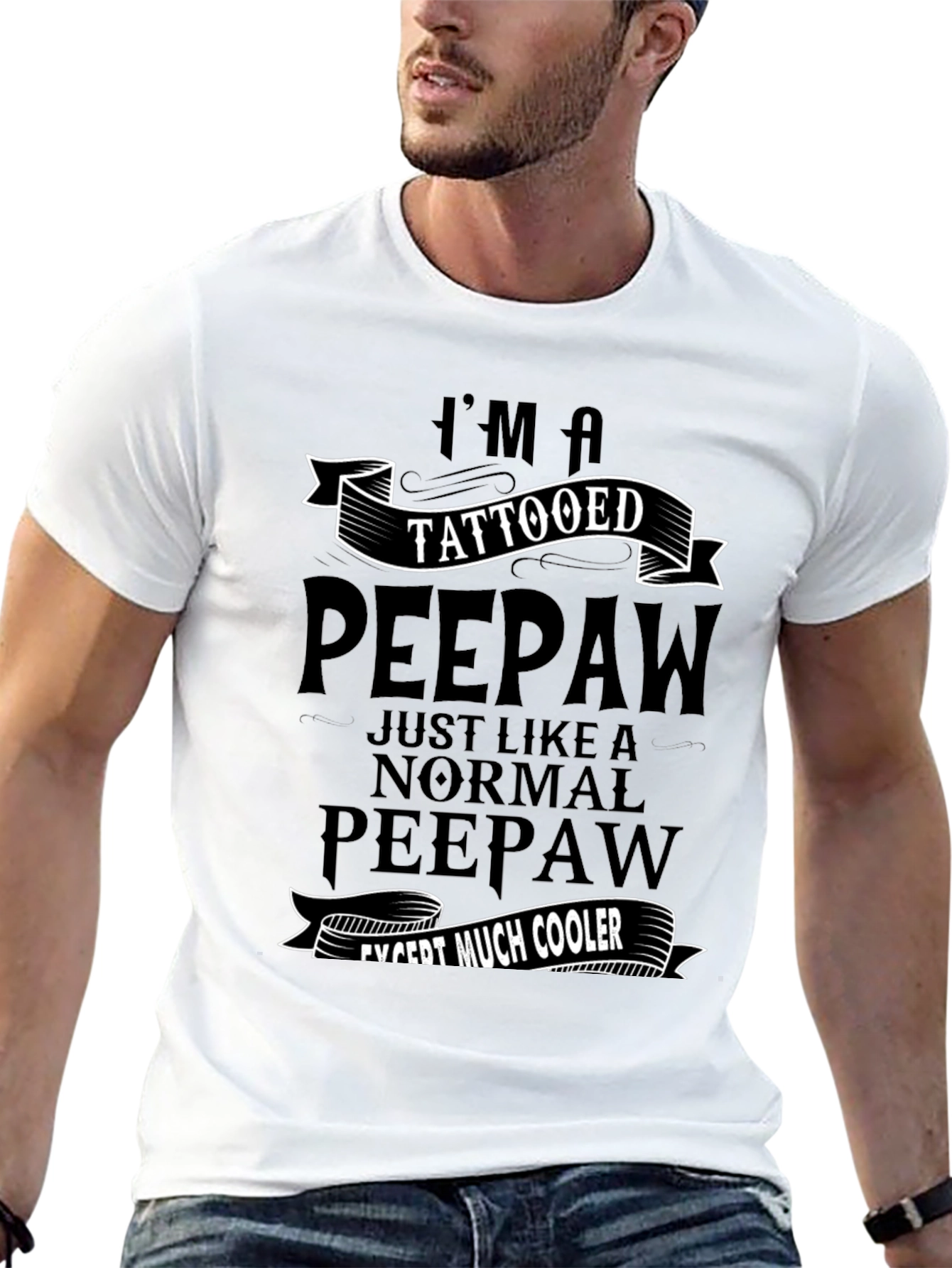 Tattooed Peepaw Graphic Tee - Cool Grandpa T-Shirt