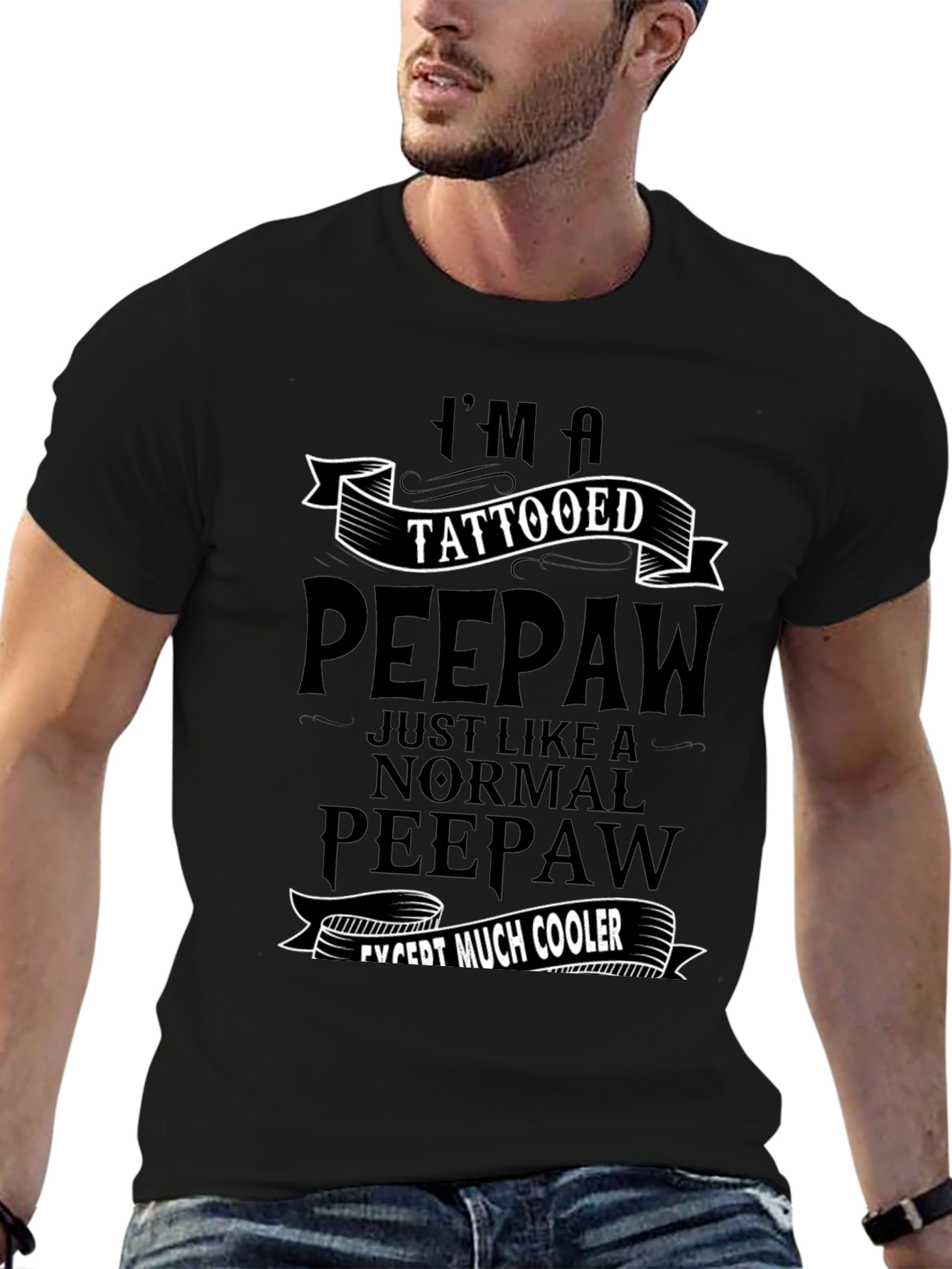 Tattooed Peepaw Graphic Tee - Cool Grandpa T-Shirt