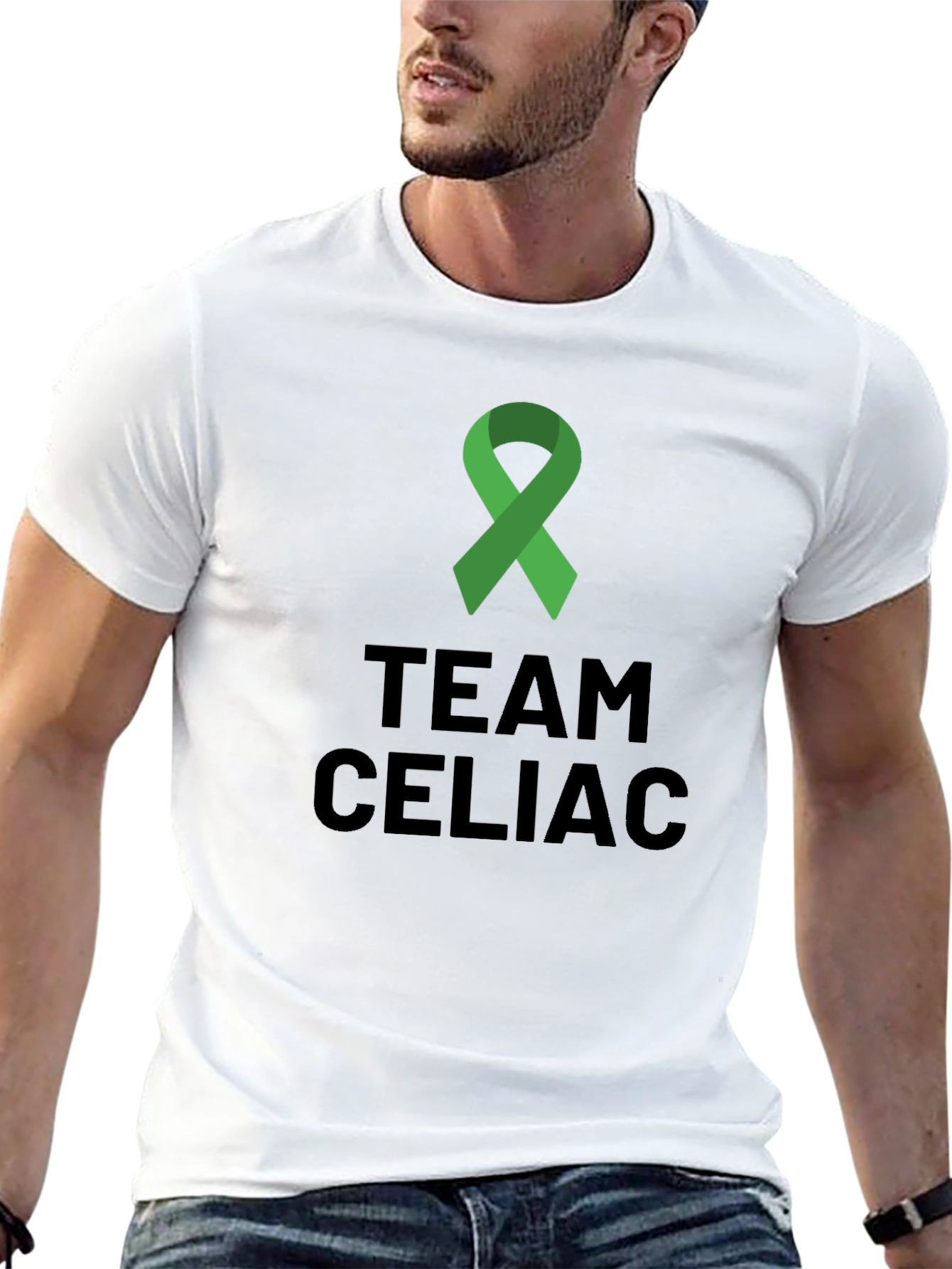 Team Celiac Awareness T-Shirt - Green Ribbon
