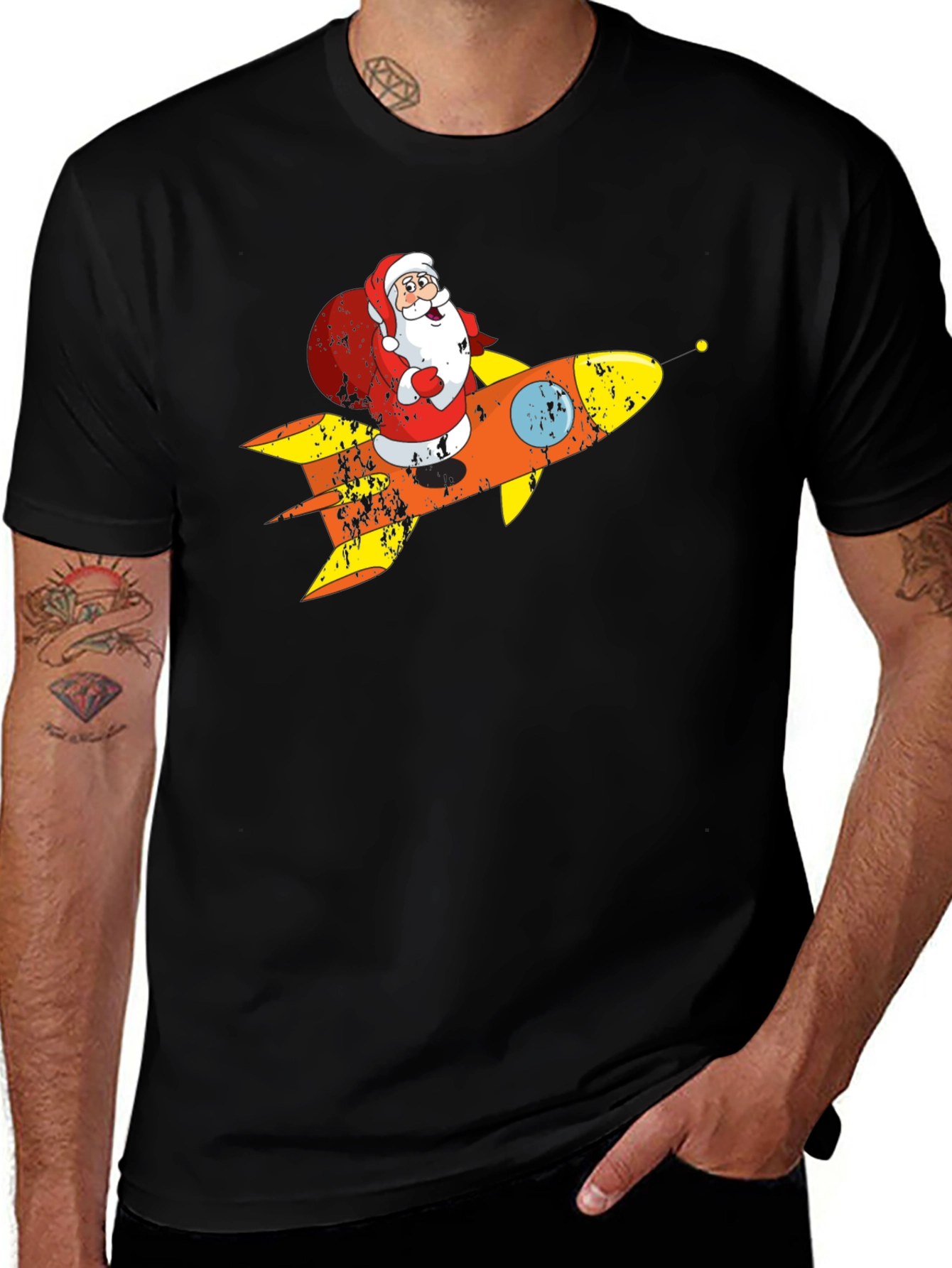 Santa Rocket T-Shirt - Holiday Blast Off!