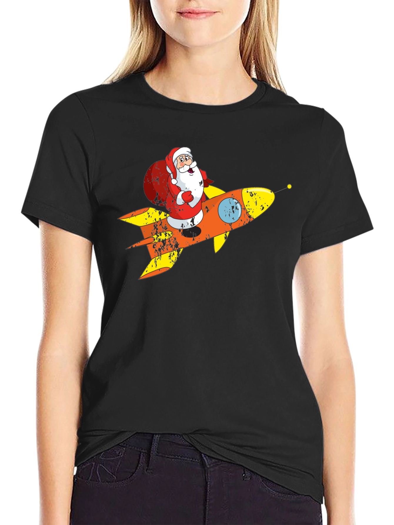 Santa Rocket T-Shirt - Holiday Blast Off!