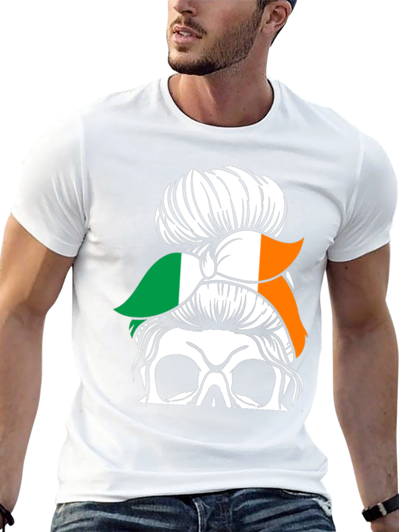 Irish Skull Messy Bun T-Shirt