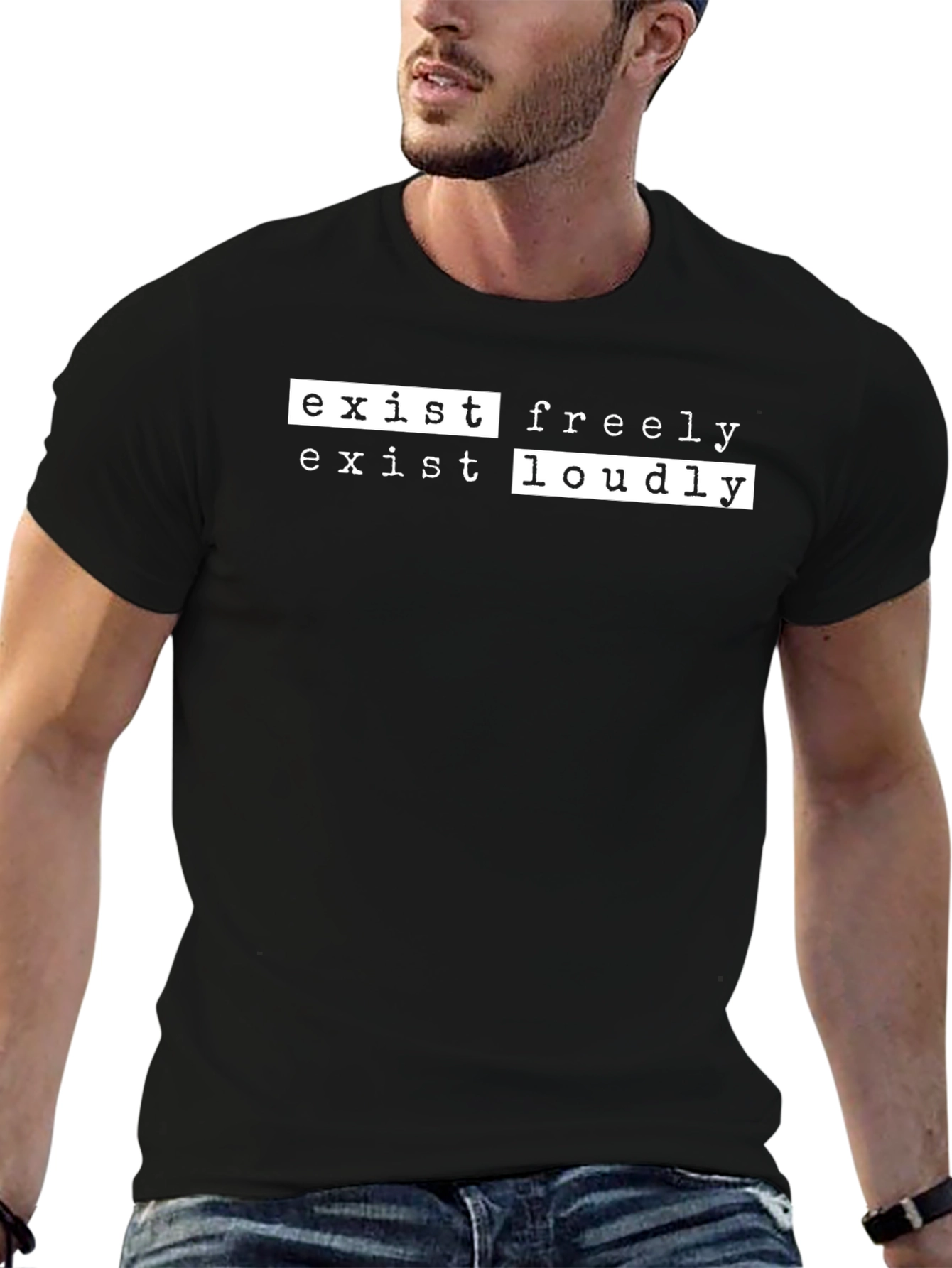 Exist Freely Loudly Graphic Tee